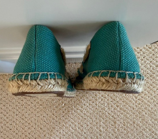 FRANCO SARTO Wells2 Women’s Turquoise Fabric Espadrilles Slip On Flats 6.5