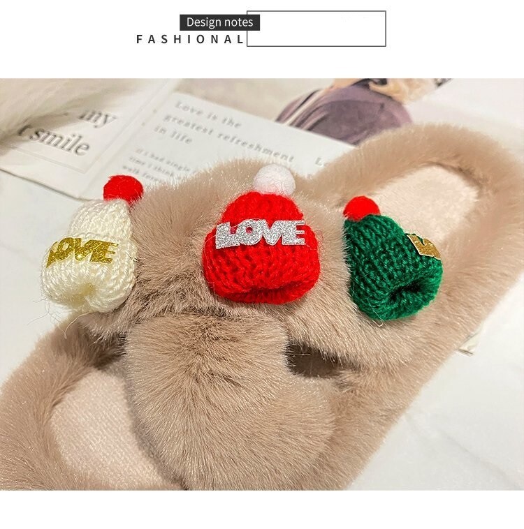 Faux Fur Slides Fuzzy Fluffy Slippers Flat Indoor Outddor Soft Sandals Open Toe