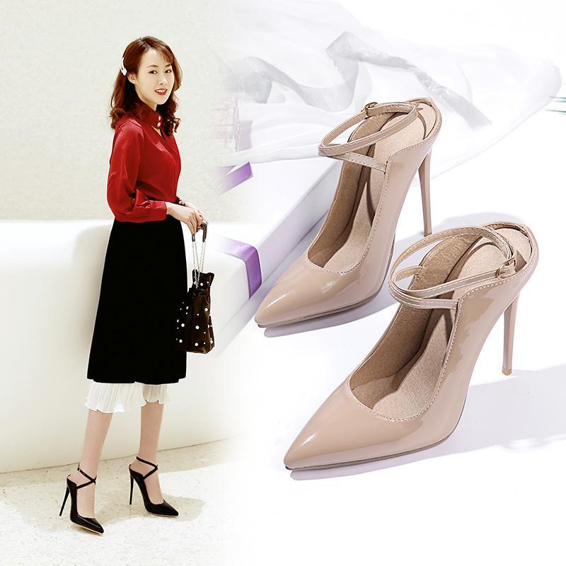 Womens Pointy Toe High Stiletto Heel Sandal Slingbacks Ankle Buckle Party Shoes