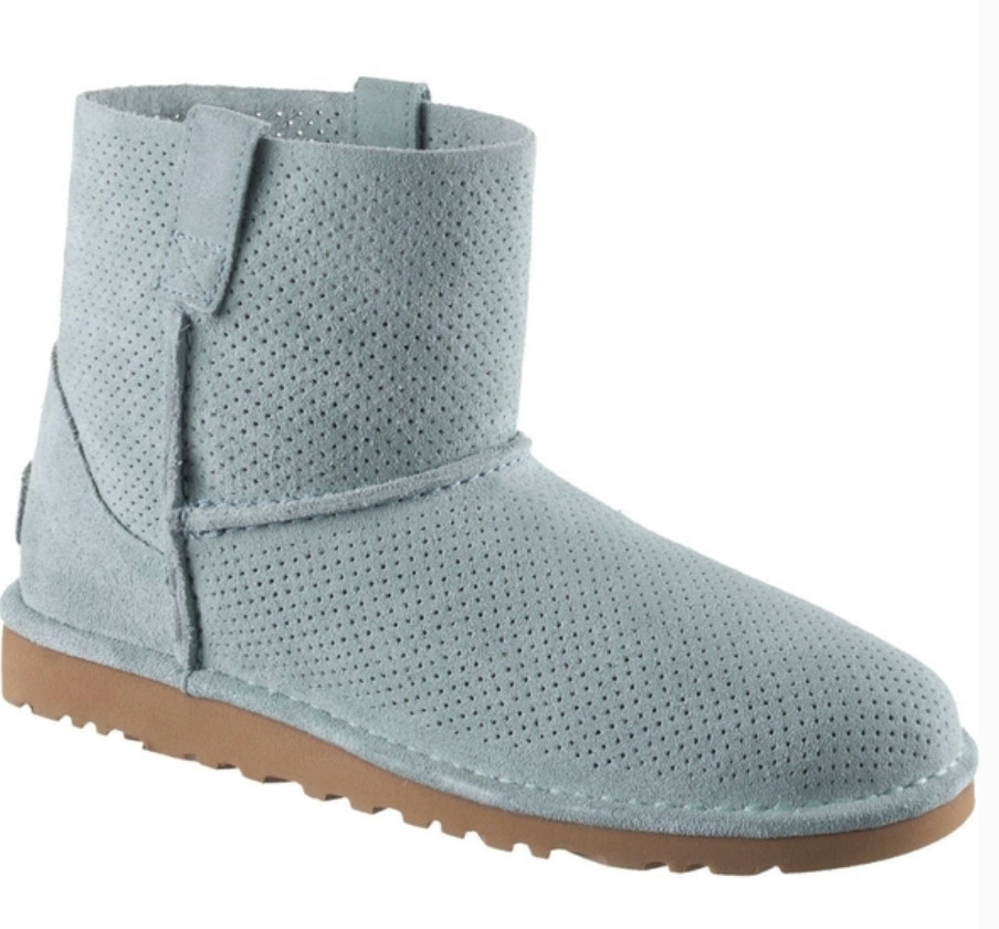 UGG Classic Boots | Womens 7 | Unlined Mini Perf Suede 1016852 Light Blue