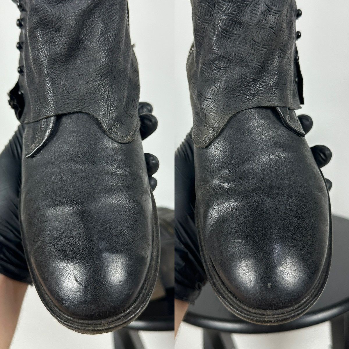 Women’s A.S.98. Airstep Black Leather Biker Gothic Ankle Boots Size 39 EUR