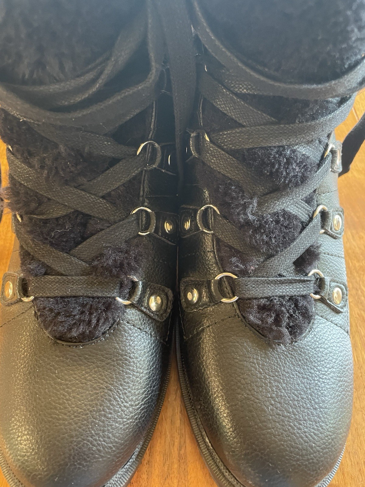 Nine West Women’s Black Tie Up Boots Size 8.5 M