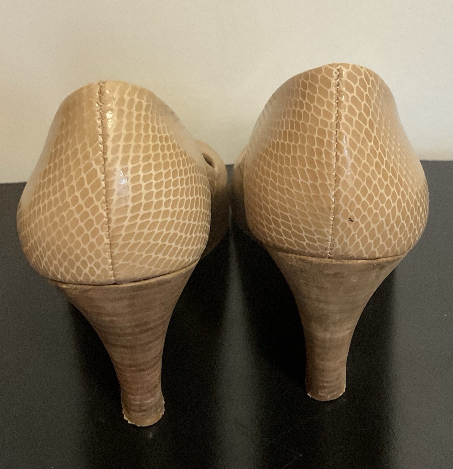 Wedge Heel Gianni Bini Snake Print 9 Beige Office Casual Workwear