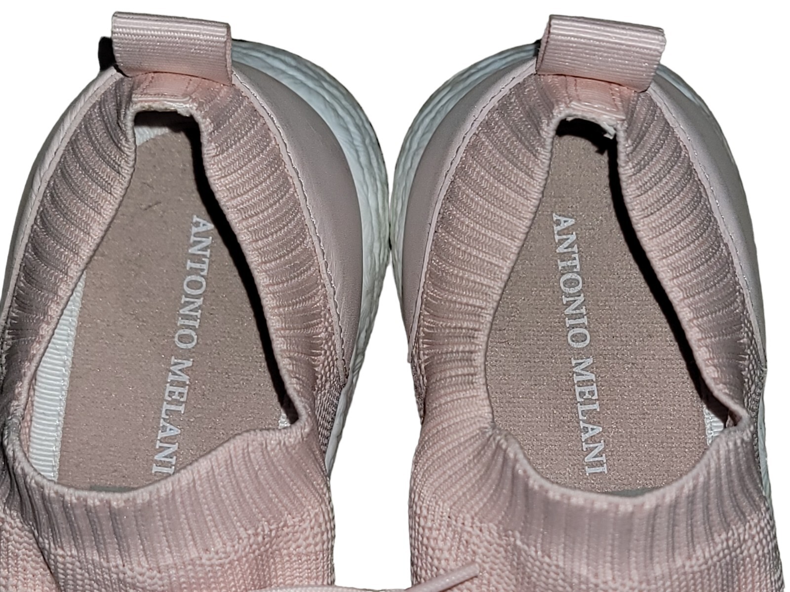Antonio Melani Lia Ann Salmon Pink Knit Sneakers Comfort Walking Run Shoes 8.5M