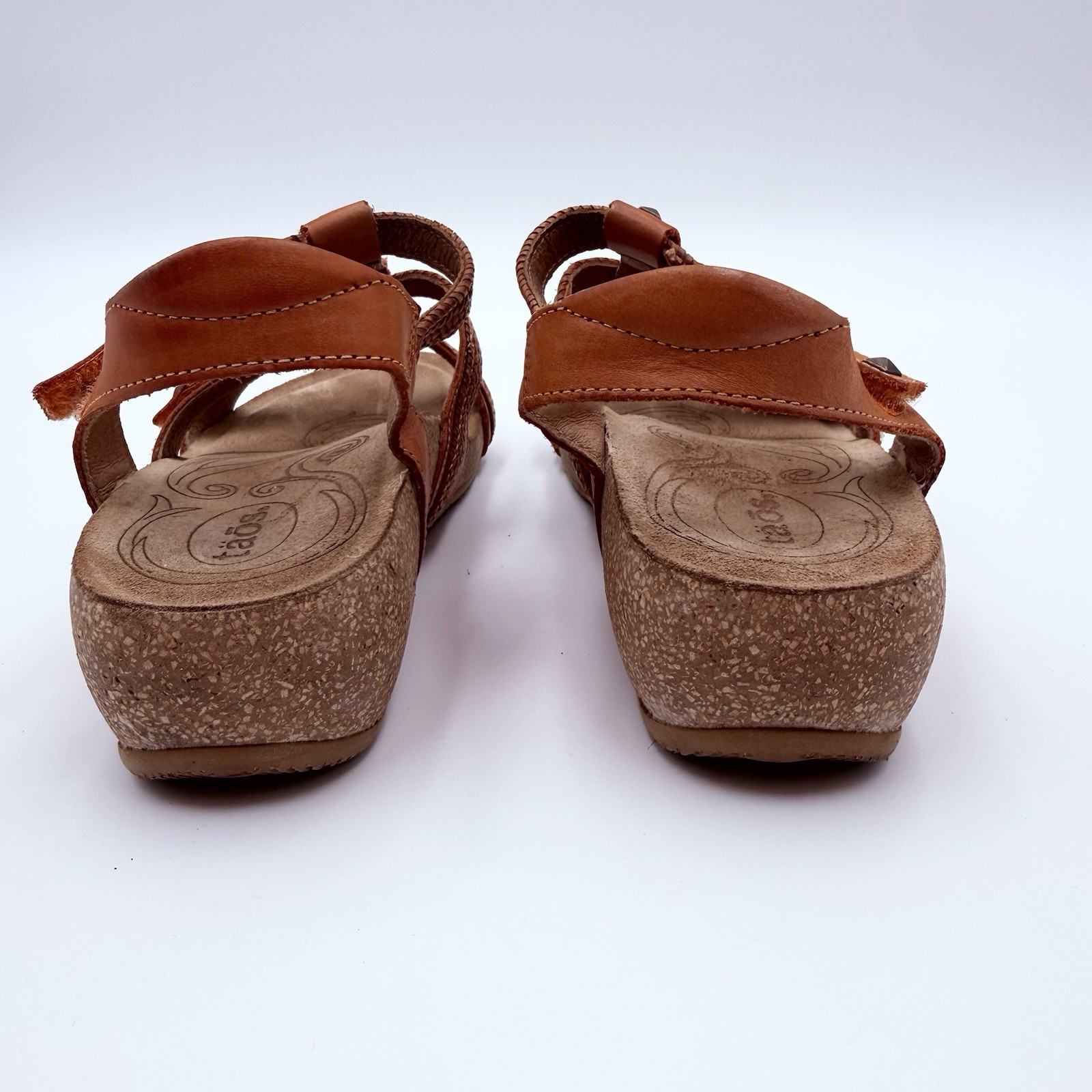 Taos Eleanor Burnt Orange Sandals Women EU 36 US 5 1/2 Hook & Loop