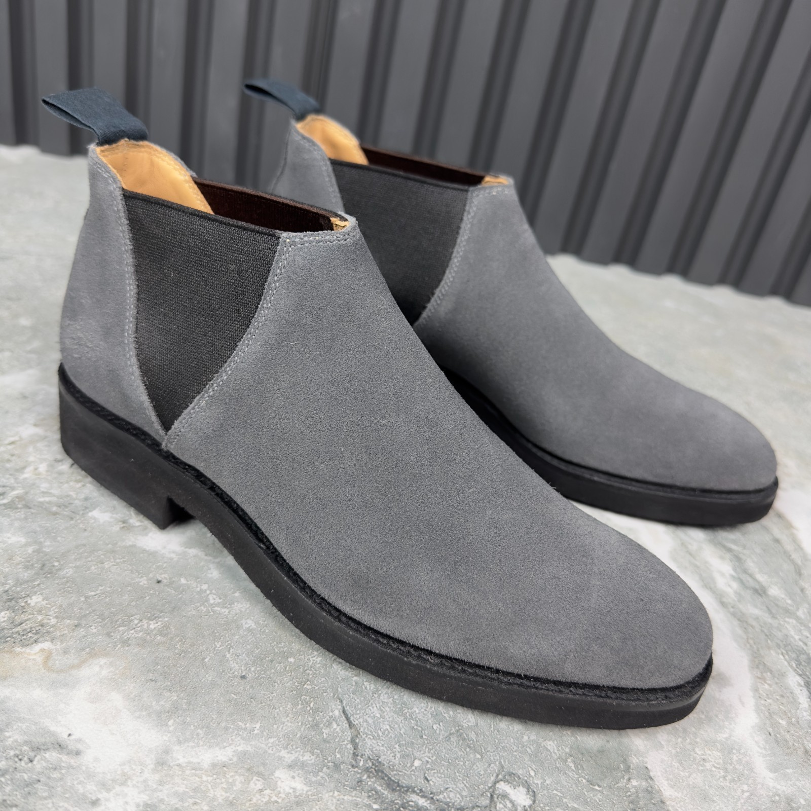 Crockett & Jones Lottie Chelsea Boots Grey Suede Chunky Sole 50 OS or 36.5 EUR