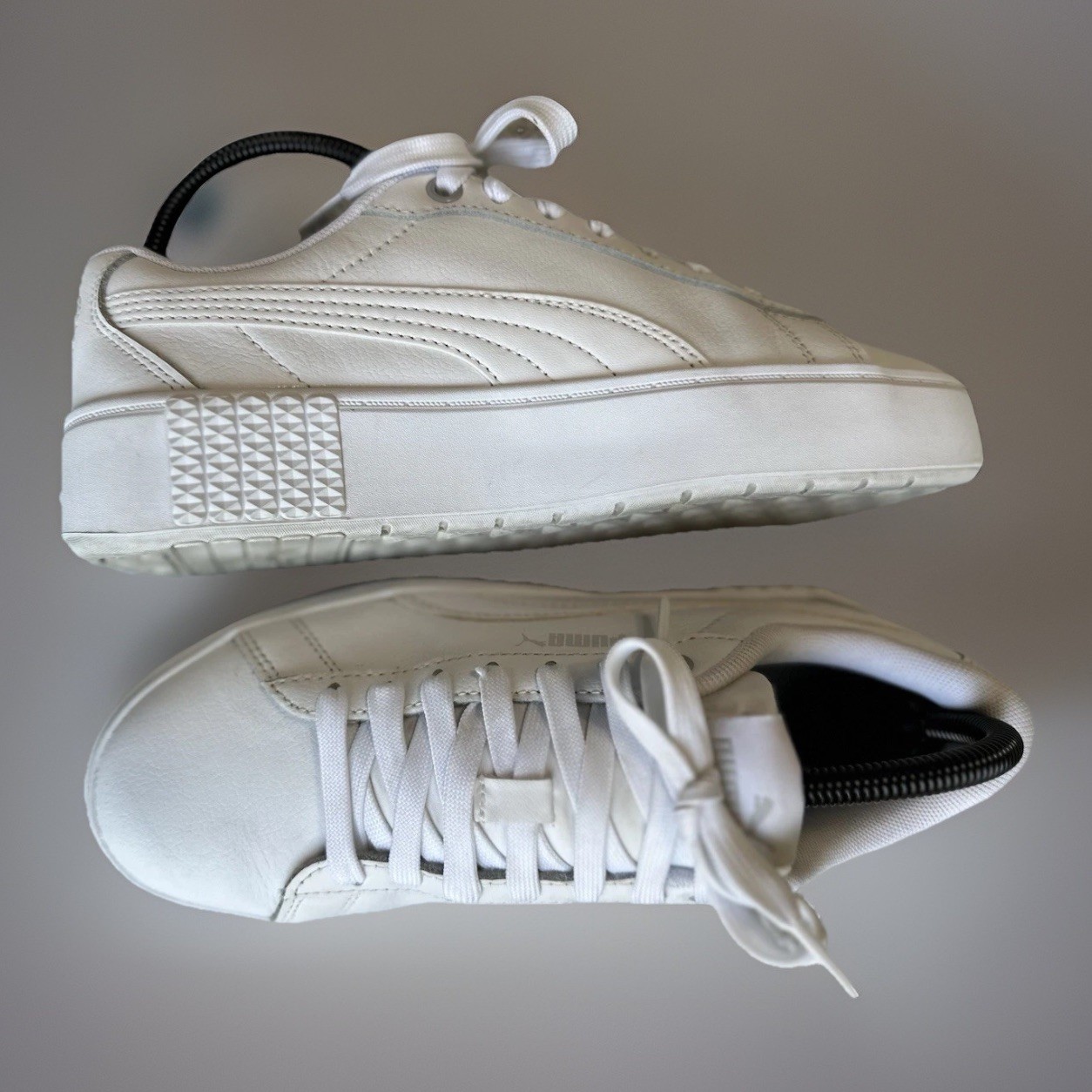 Puma Shoes Womens 7.5 Smash Platform V2 SoftForm Sneaker White Lace Up 394006-01
