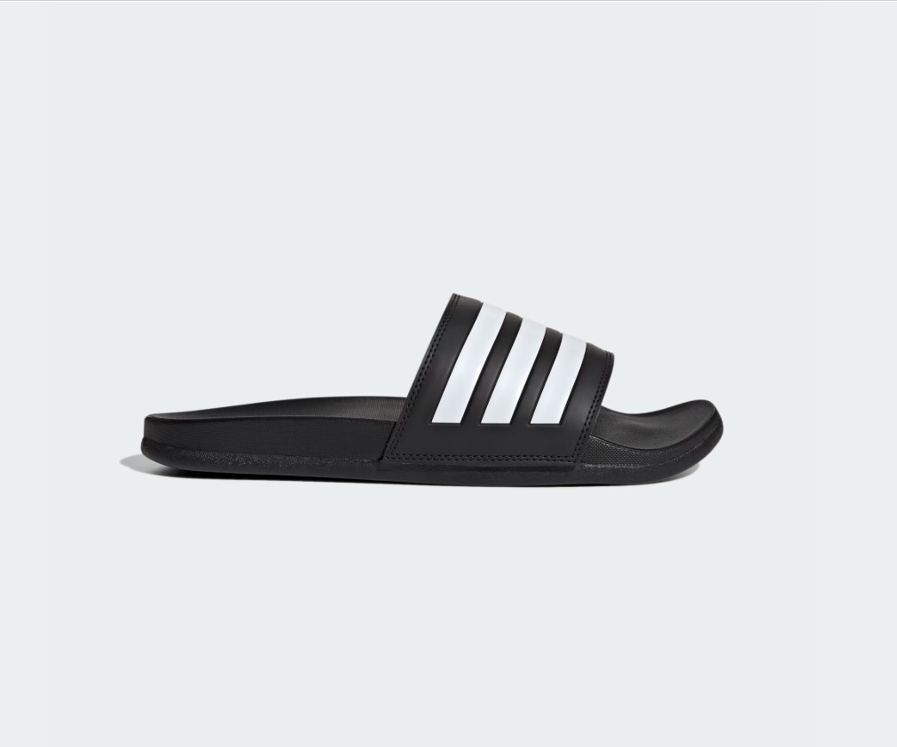 New ADIDAS Slides Adilette Comfort Black White Stripes Unisex Men’s 5 Women’s 6
