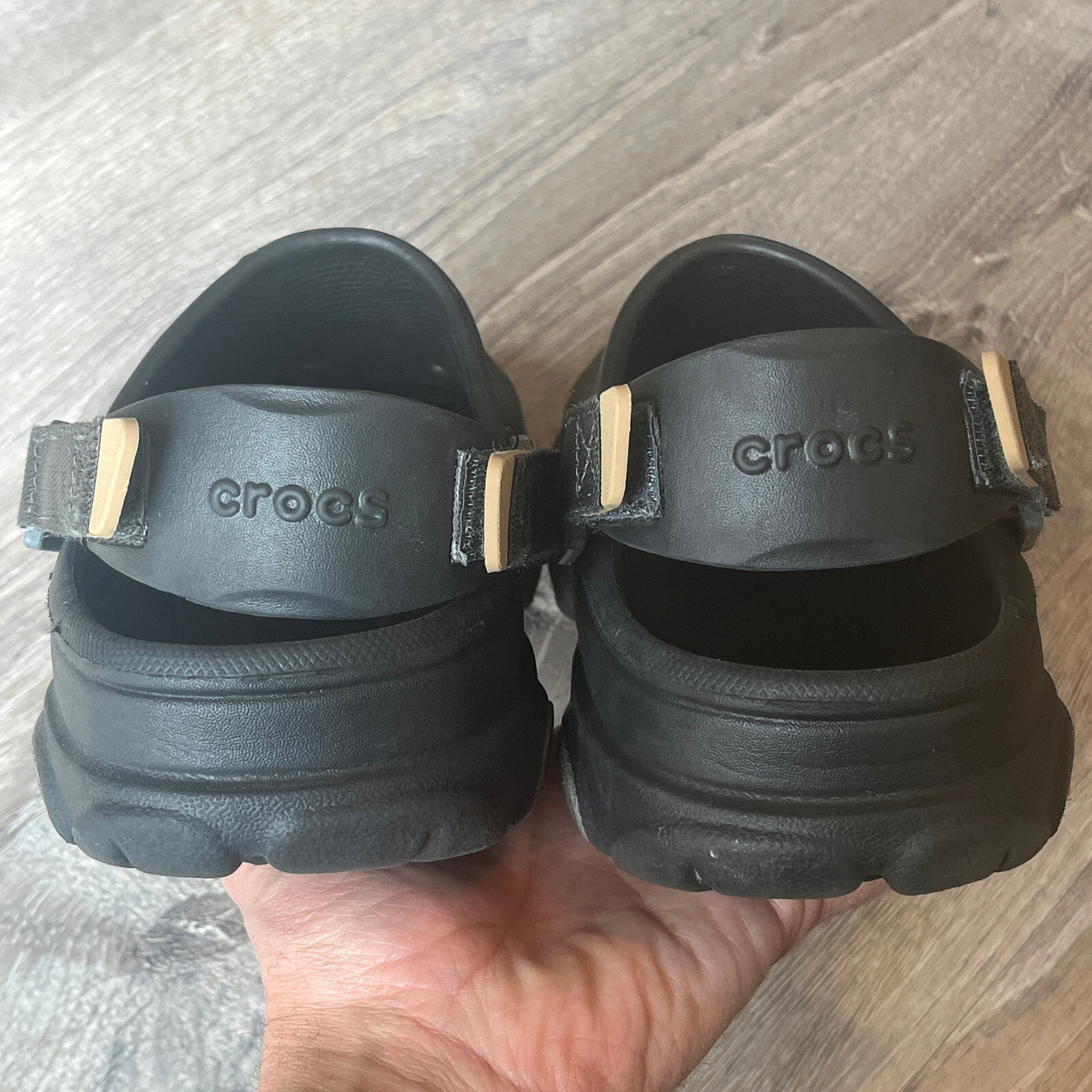 Crocs Classic All Terrain Clogs Adjustable Strap Matte Black Mens 8 Womens 10