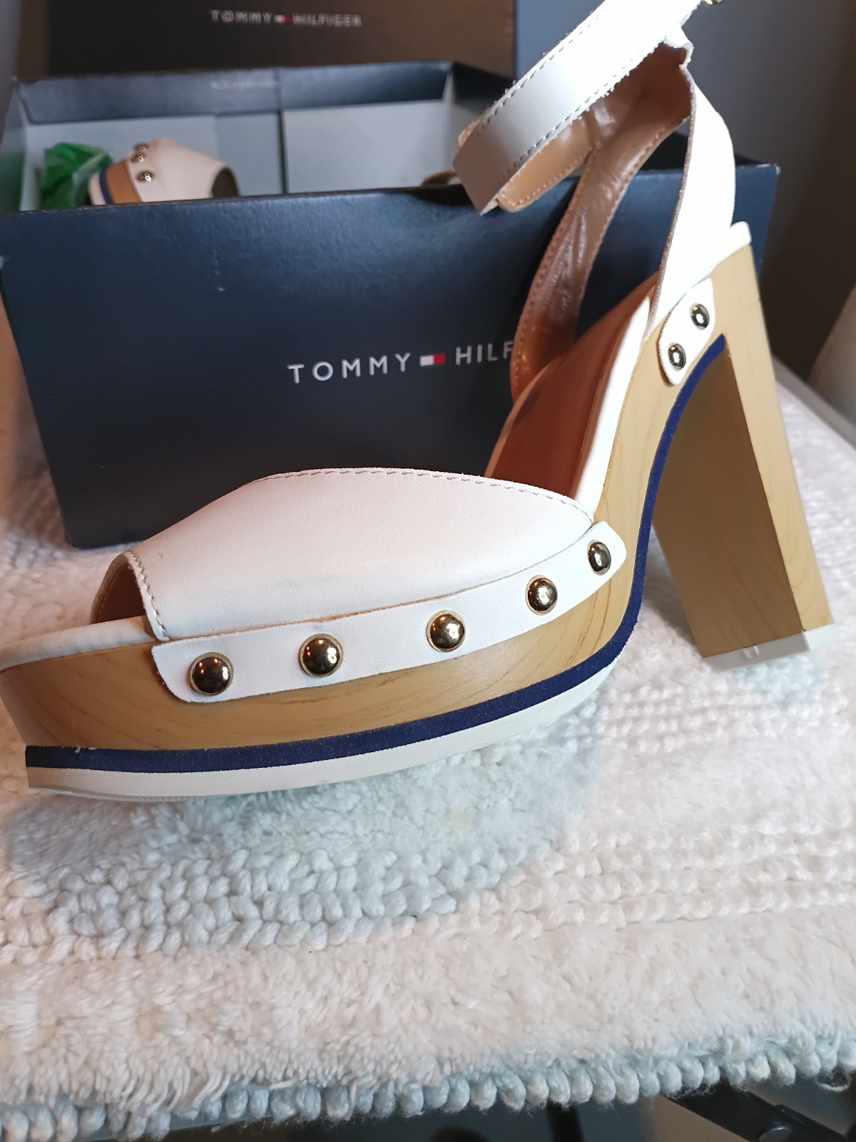 Platform High Heels TOMMY HILFIGER WHITE 8M Women
