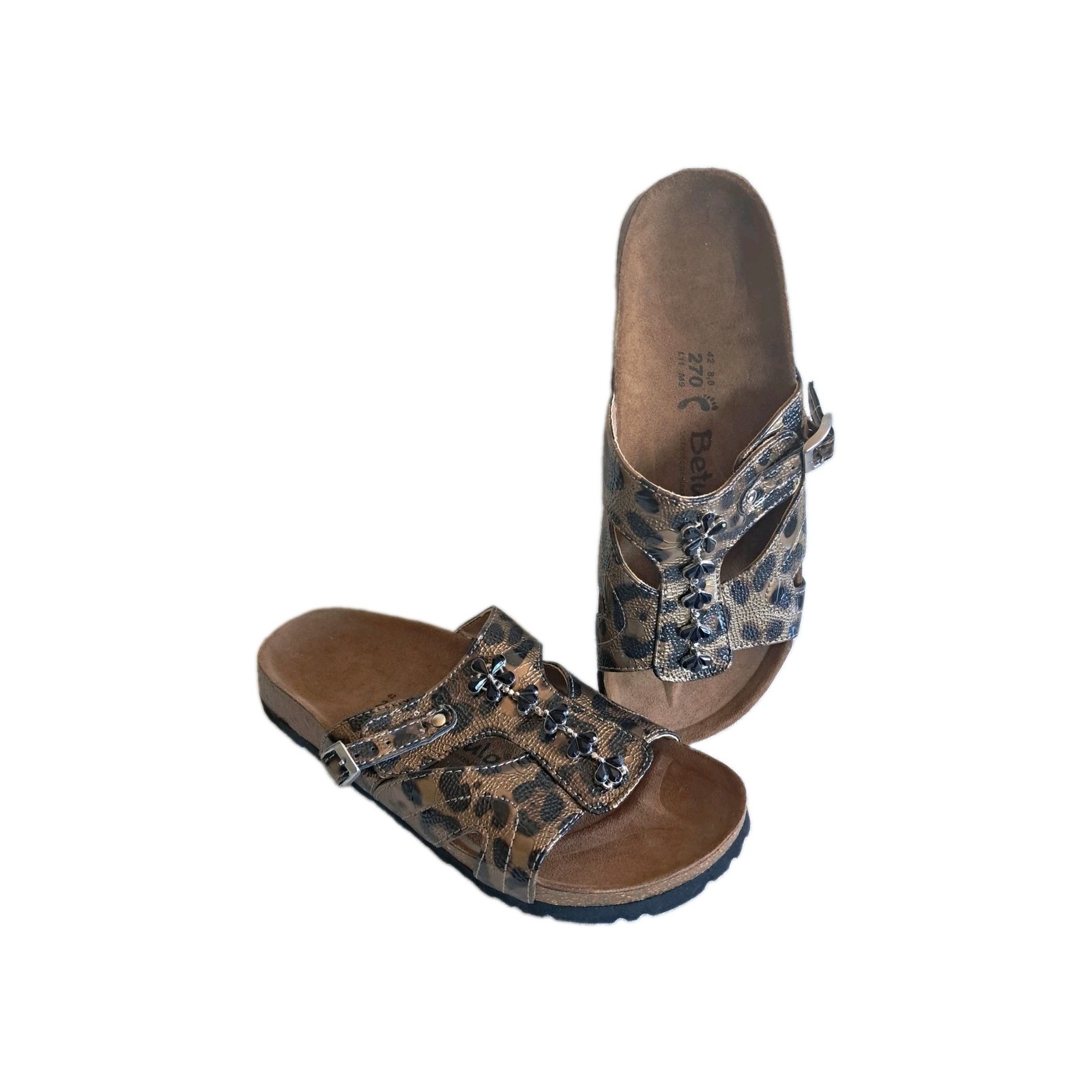 Bertula By Birkenstock- Leopard/Animal Print w/ Gem Accent – New w/Defect SZ 11