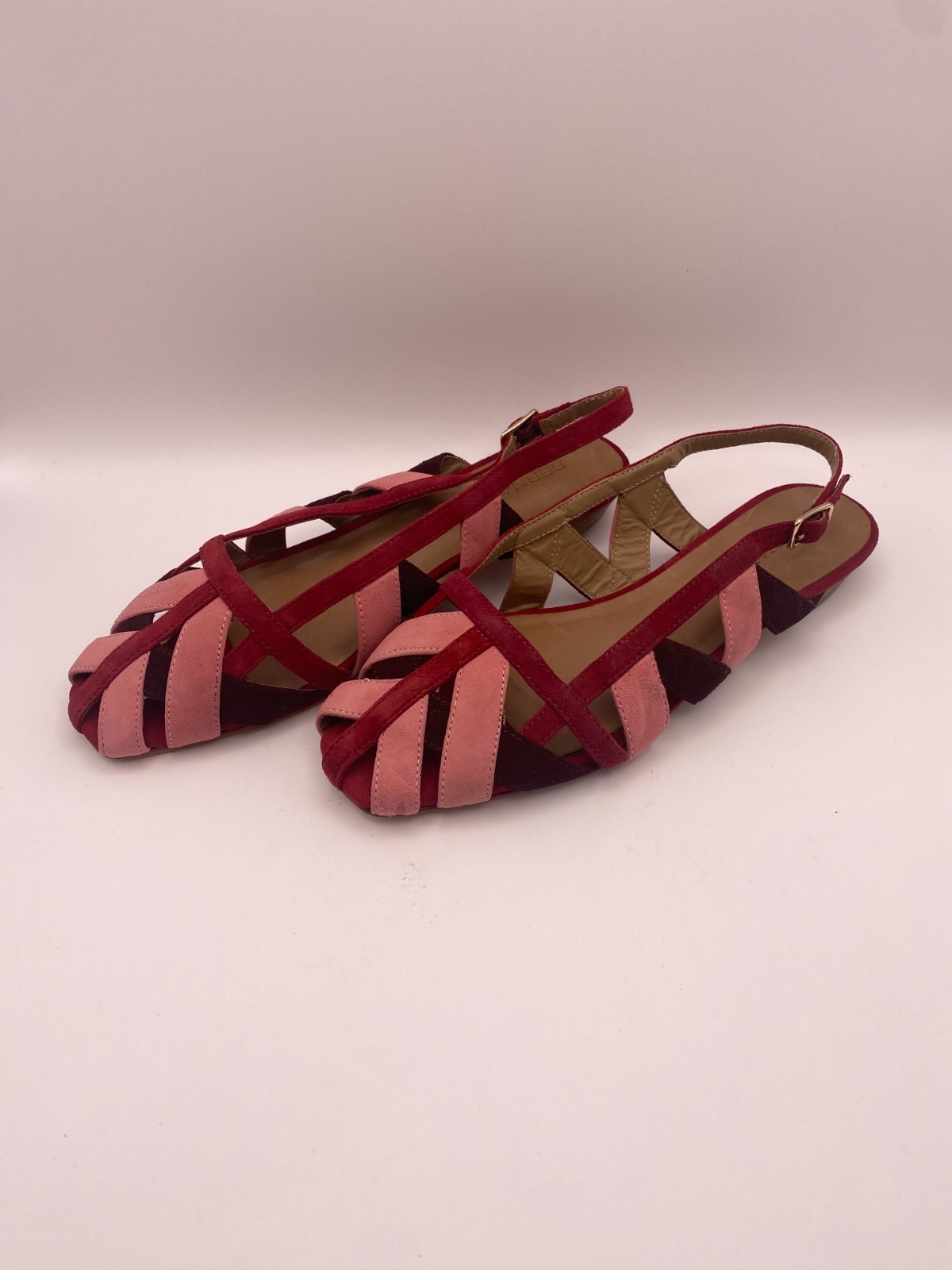Bernardo Footwear Women Glinda Red Suede Slingback Flat Sz 6.5
