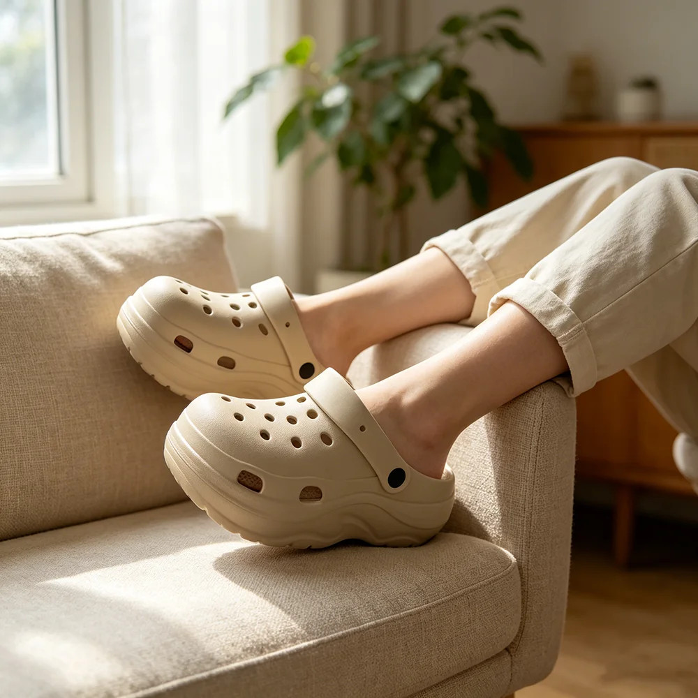Women Thick Bottom Garden Clogs Shoes Cute Outdoor Hole Shoes EVA Casual Slip on
