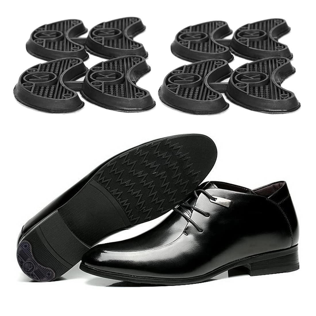 GOETOR Heel Plates 30 PCS 5.4 x 2 x 0.5 cm (2.12 x 0.79 x 0.2 Inch), Black