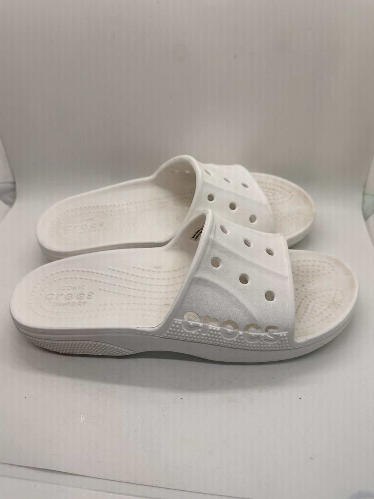 Crocs Baya II Slide Sandals White Womens 8 Mens 6 Comfort Slip On