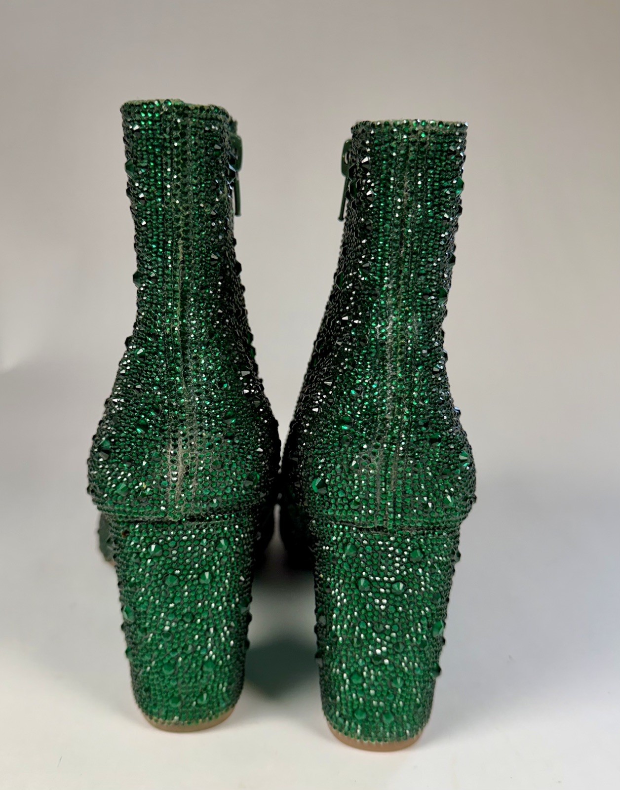 Betsey Johnson Emerald Green Cady Rhinestone Boots Women’s US 8.5 No Box