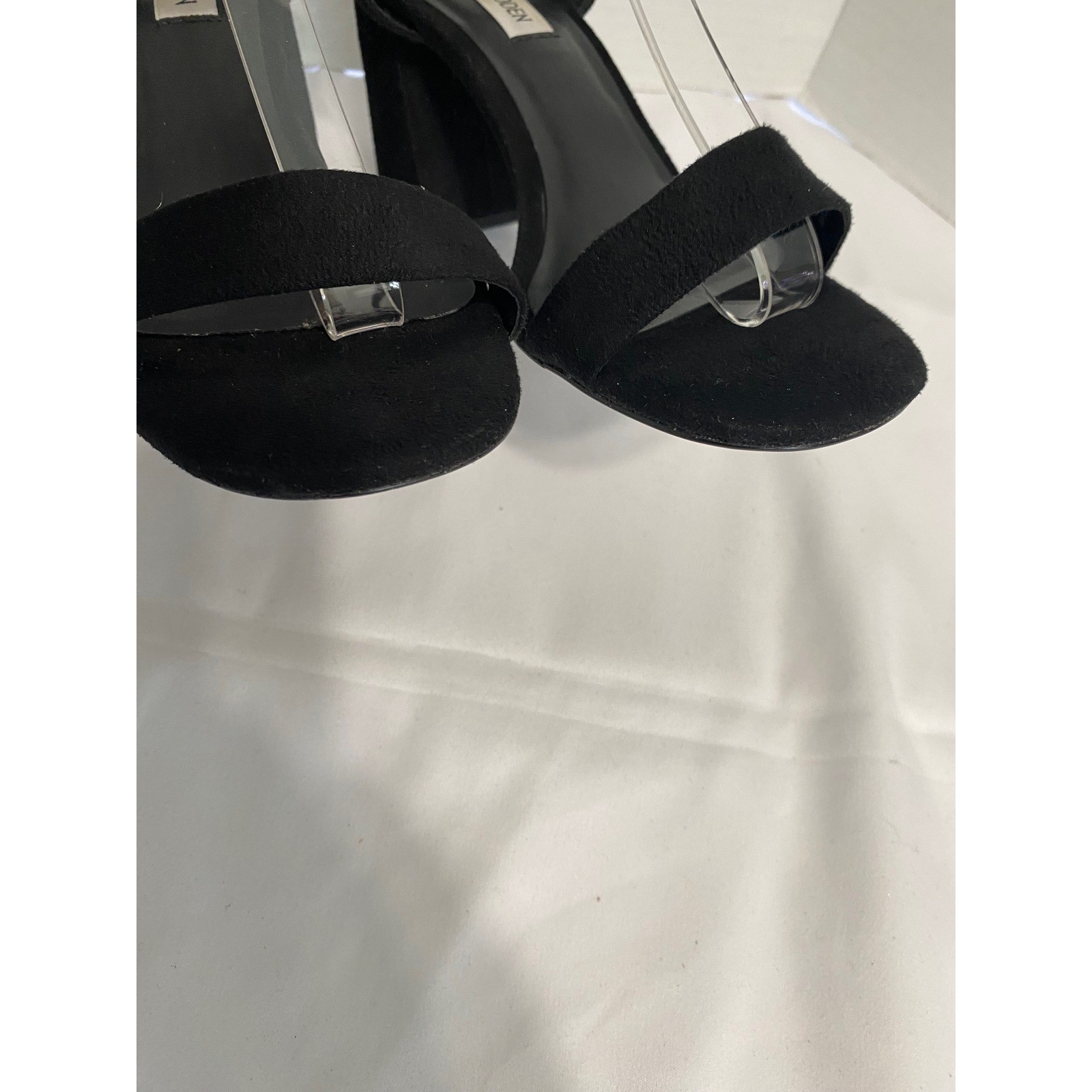 Steve Madden Glamorous Sandals Womens 9 Black Excellent Block Heel GLAM03S1