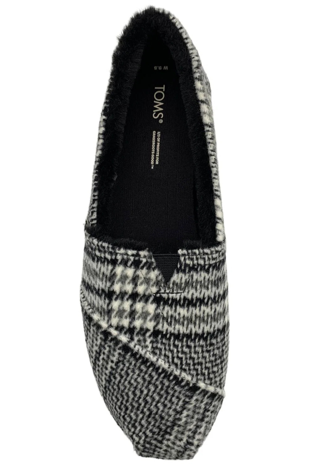 TOMS Women’s Alpargata Classic Loafers Flats Black Plaid