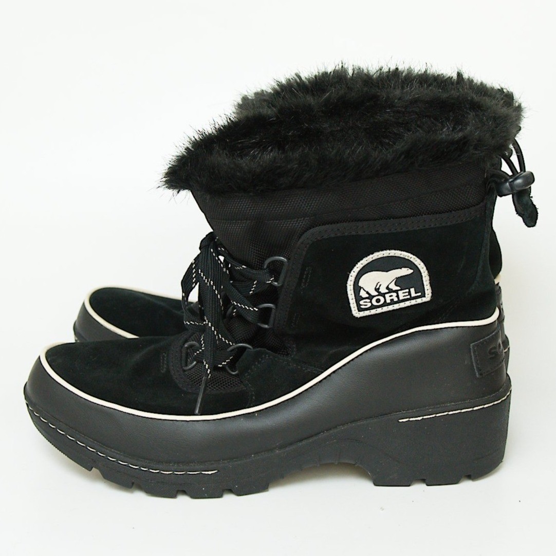 SOREL Tivoli Womens Winter Boots Womens Size 9.5 Black Waterproof Faux Fur Lined