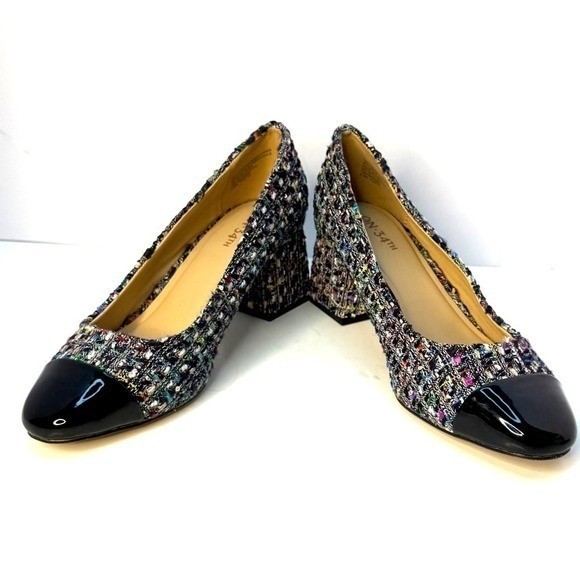 On 34th Tilly Cap-Toe Block-Heel Pumps, Multi Color Size 8.5 M NWT/BOX