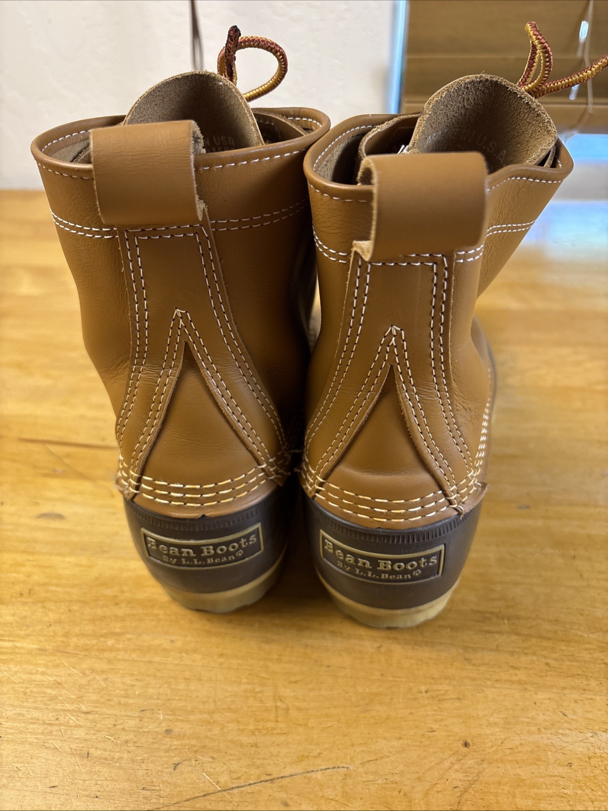 LL Bean Women’s Brown Leather 8″ Lace Up Unlined Ankle Duck Boots Size 10 M