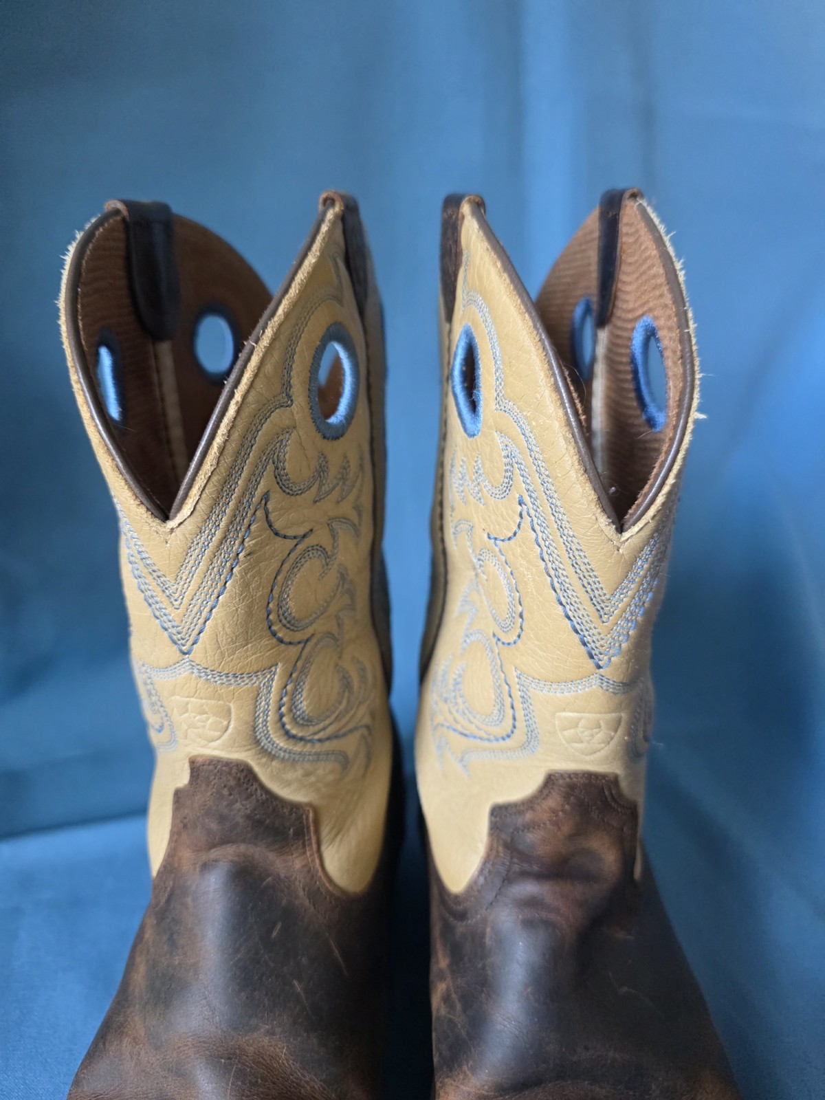 Ariat 4LR Western Cowboy Boots Womens 6 Brown Tan Distressed Square Toe Ranch