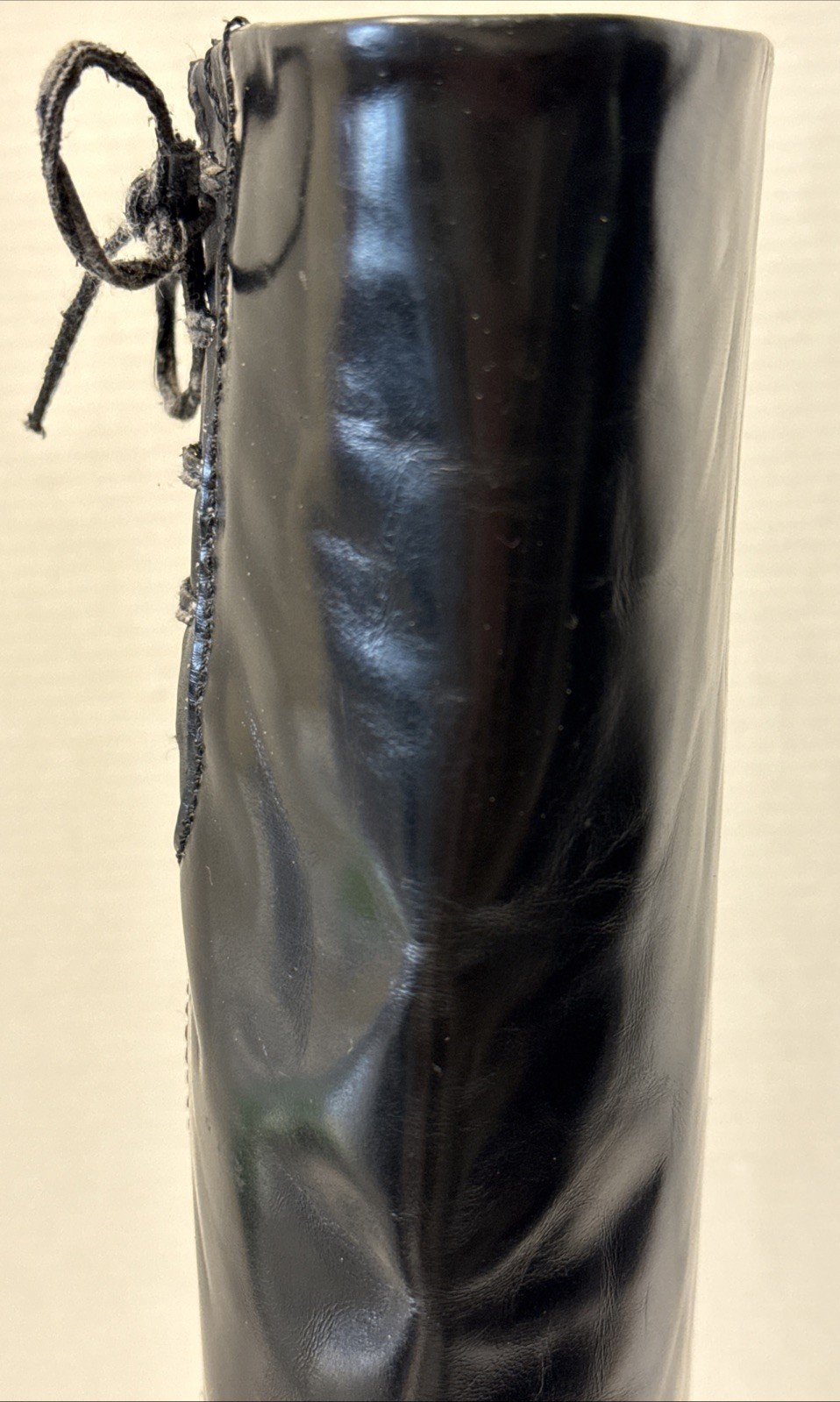 Charles David Womens Tall Metallic Black Leather Boots Tie Detail Sz 8.5AA Italy