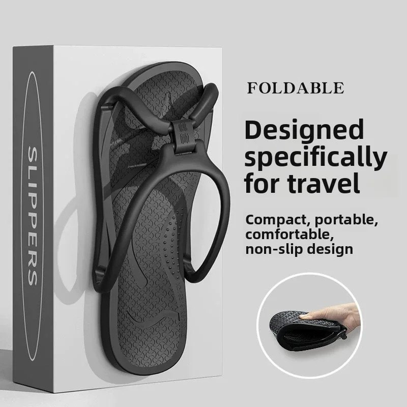 Foldable Travel Slippers Unisex EVA Flip Flops Hotel Non Slip Bathroom Indoor