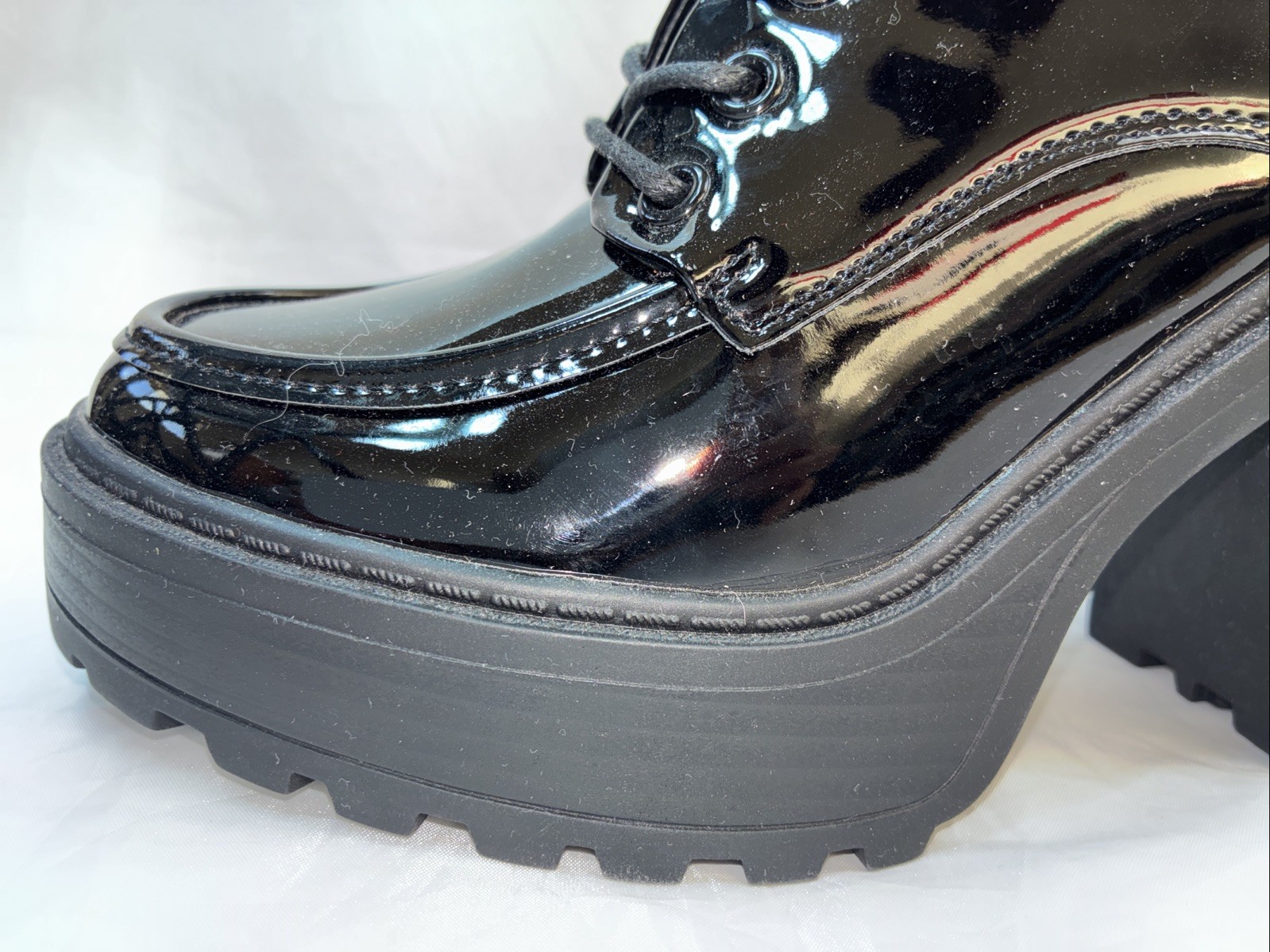 FOREVER STATE-PATENT-OXFORD CHUNKY PLATFORM 4″ Hi-Chunky Block Heel Women PUMPS