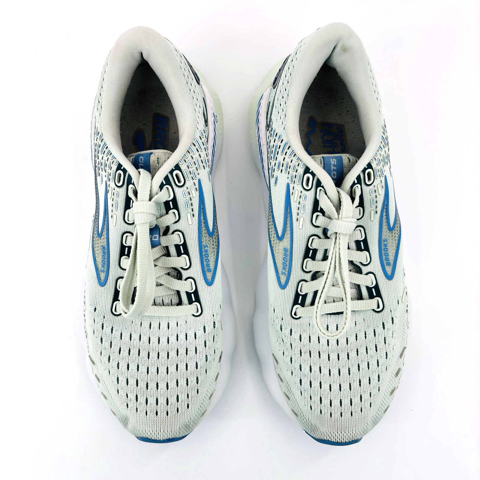 Womens 7.5 B Brooks Glycerin GTS 20 Green Blue Athletic Running Shoe 1203701B494