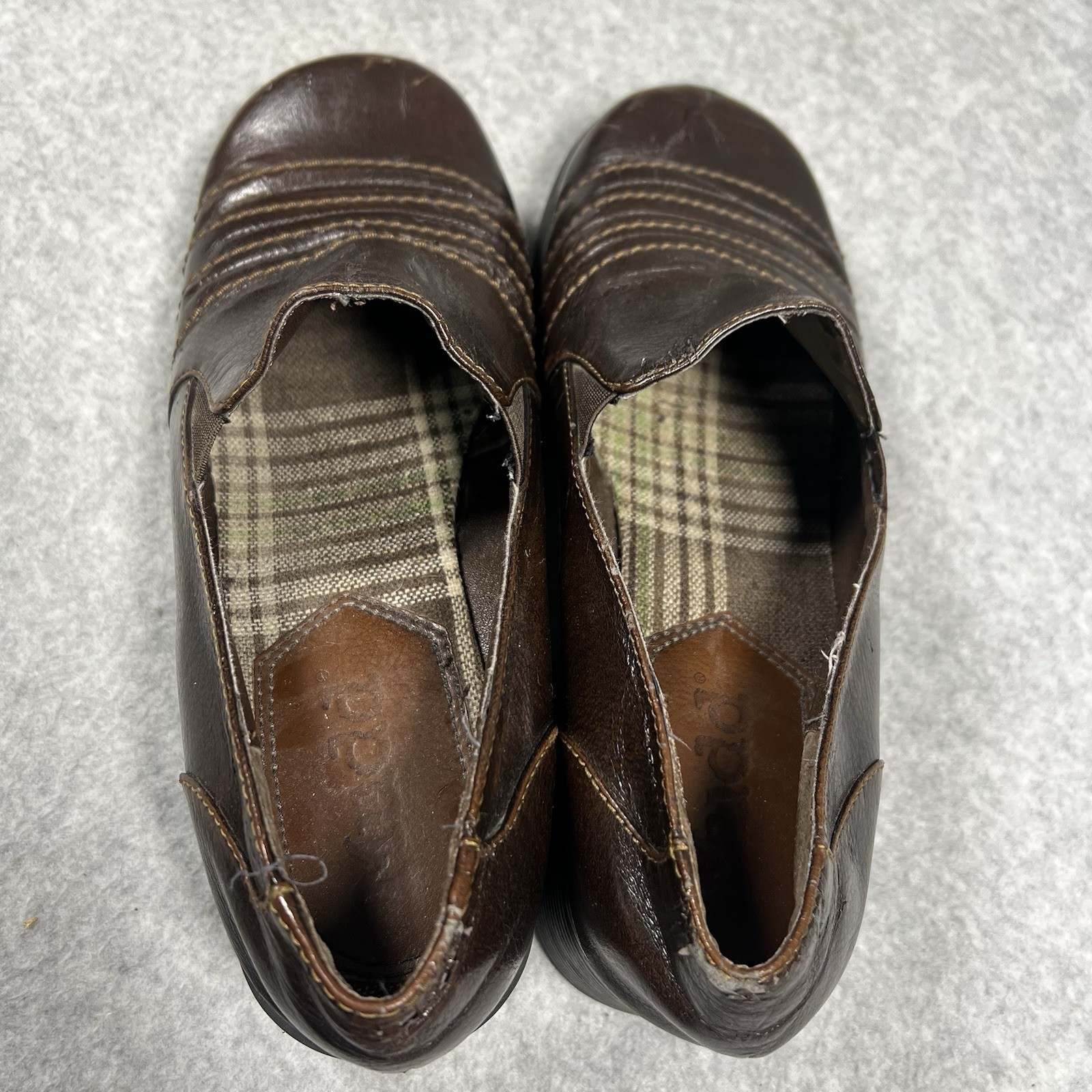 Vintage Y2K Mudd Brown Chunky Heeled Platform Loafers Size 9