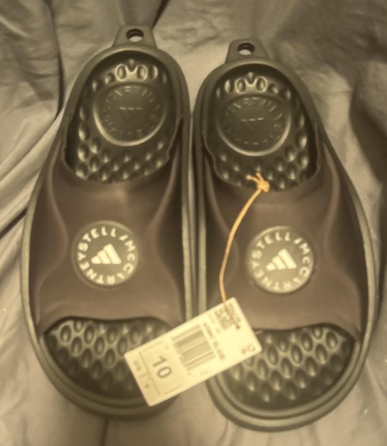 Adidas Stella McCartney Slide Shoes Slippers Core Black (JS0265) Size 10 Womens