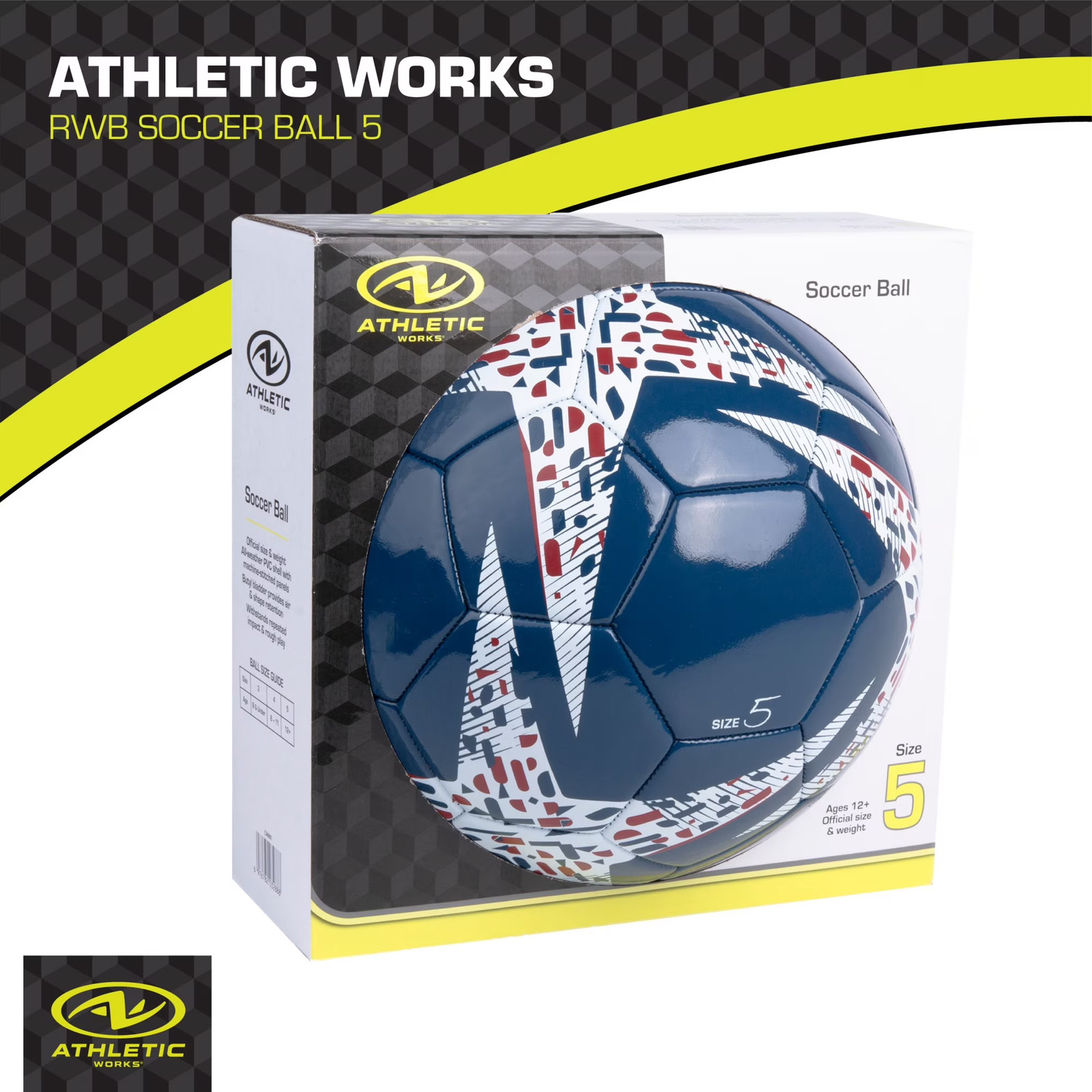 Size 5 Red, White & Blue Soccer Ball
