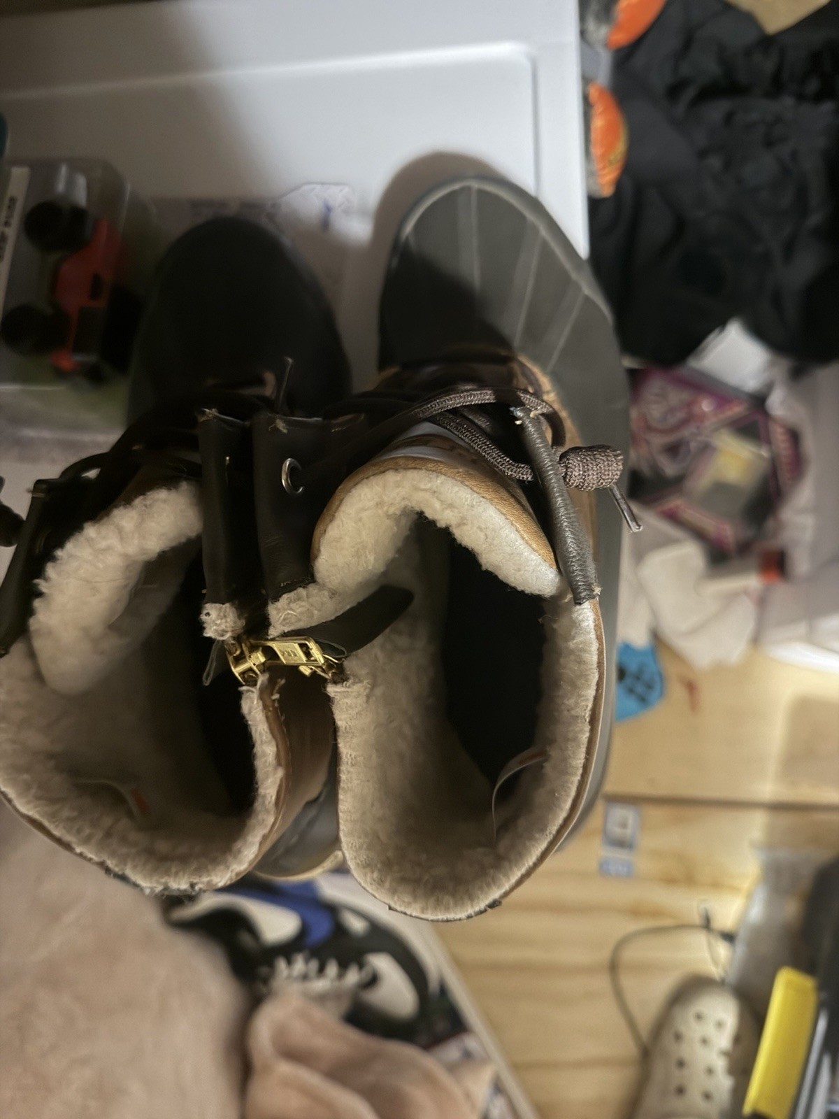 Sperry Women’s Duck Boots Brown/Gray Faux Fur Lined US 10 STS85650