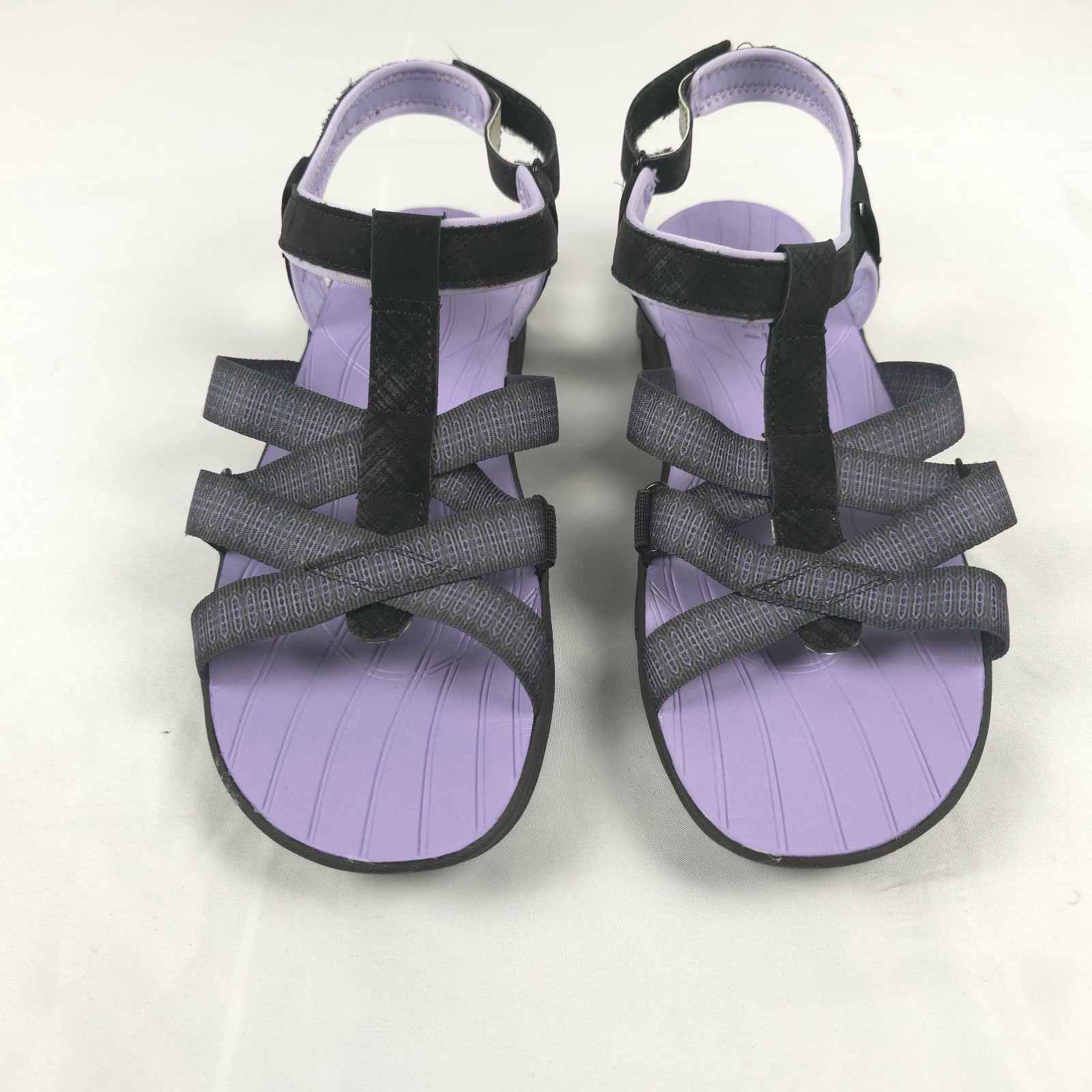 JSport Womens 10M Kaia Adjustable Strap Water Sports Comfort Sandal Black Purple