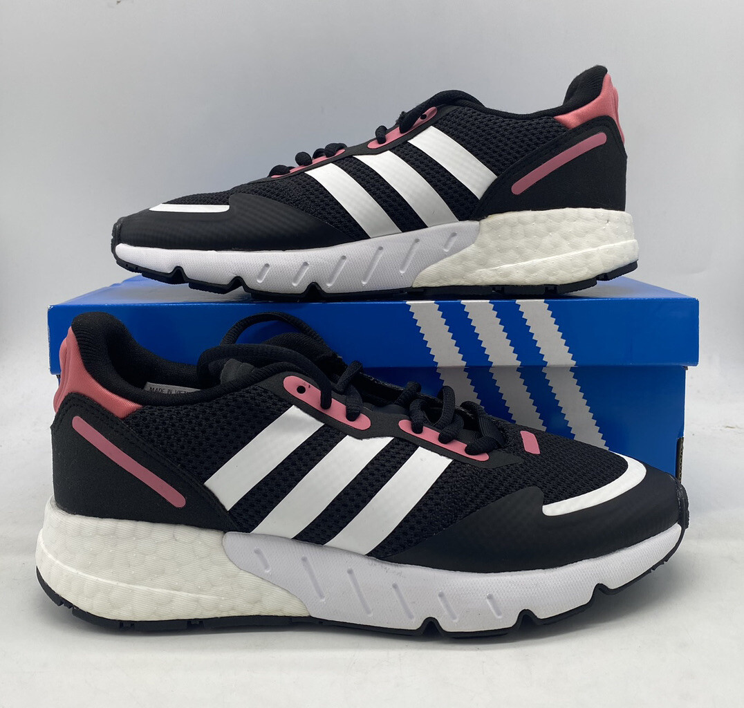 Adidas Originals ZX 1K Boost Sneakers Black White Rose Pink Shoes FX6872 Womens