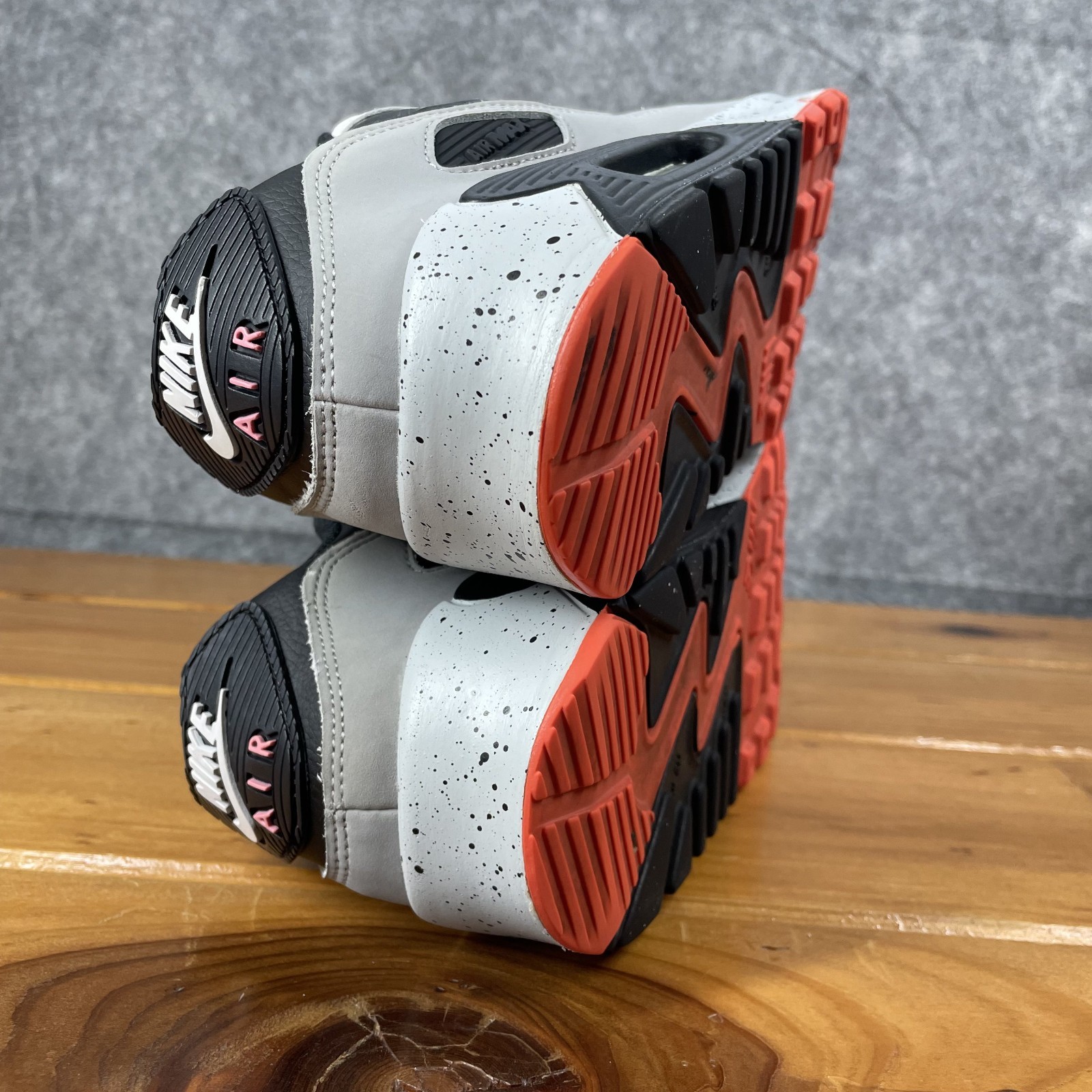 Nike Air Max 90 LTR GS Youth 6Y Womens 7.5 White Black Turf Orange CD6864-110