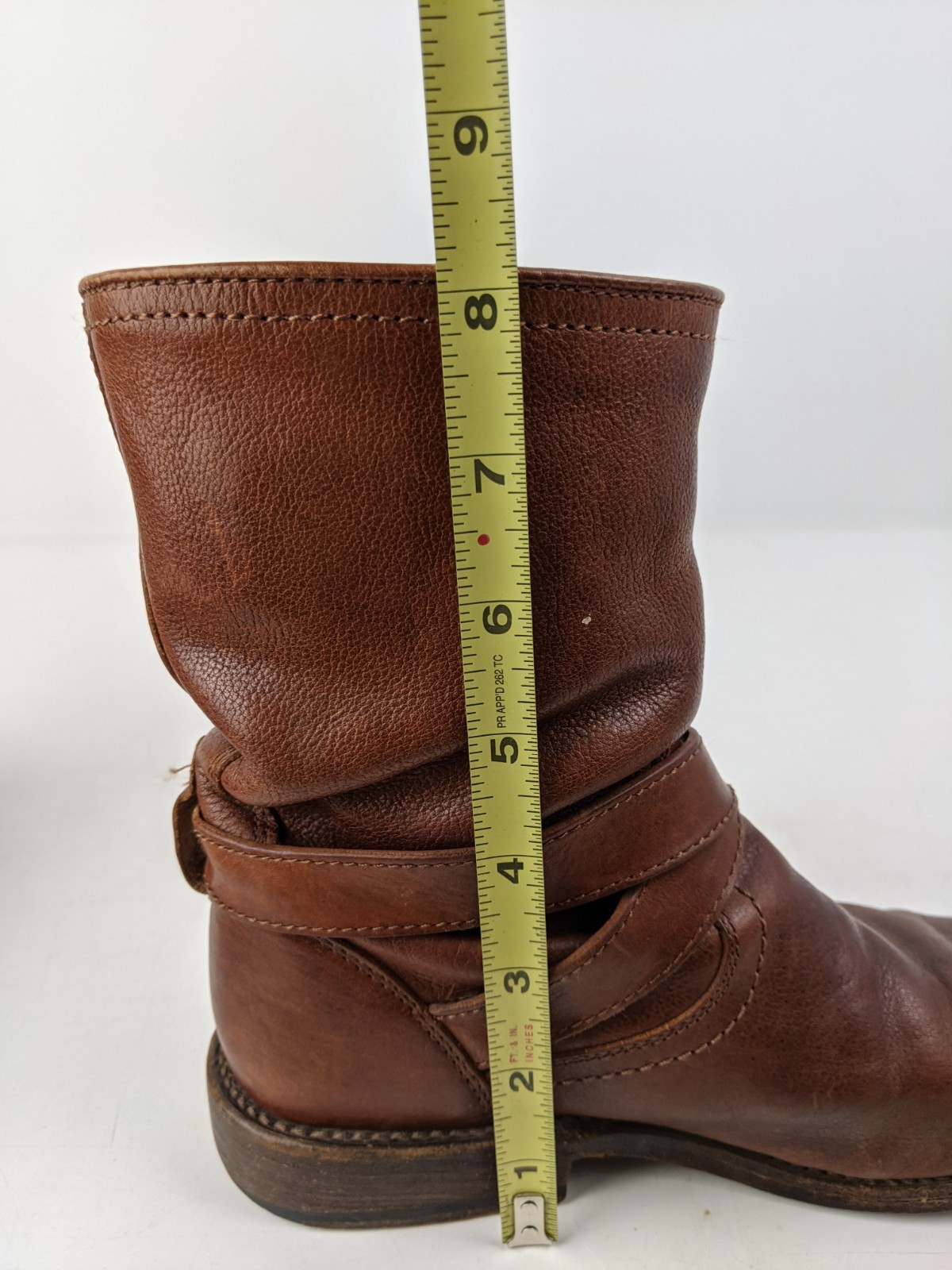frye jaden cross engineer harness boots womens size 5 cognac brown leather