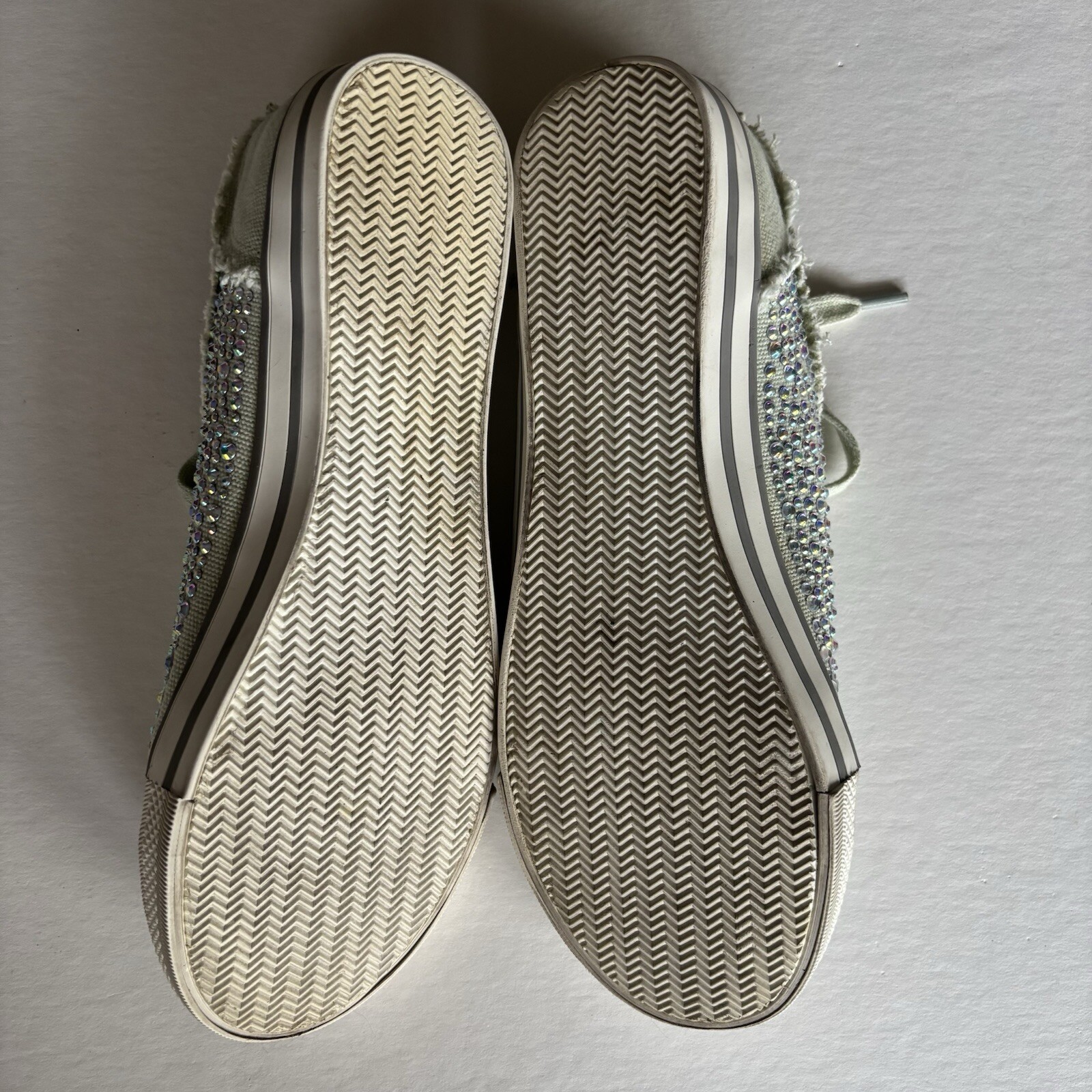 Gianni Bini Mint Green Sparkly Rhinestone Sneakers, Size 8