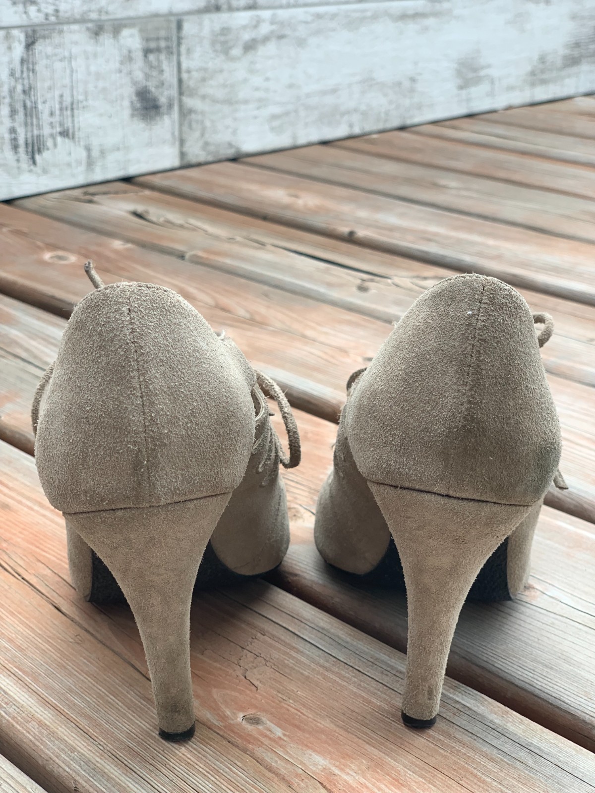 Crown Vintage Mary Jane Pumps Shoes 8.5 Tan Suede Bruges Lace Up Cut Outs Boho