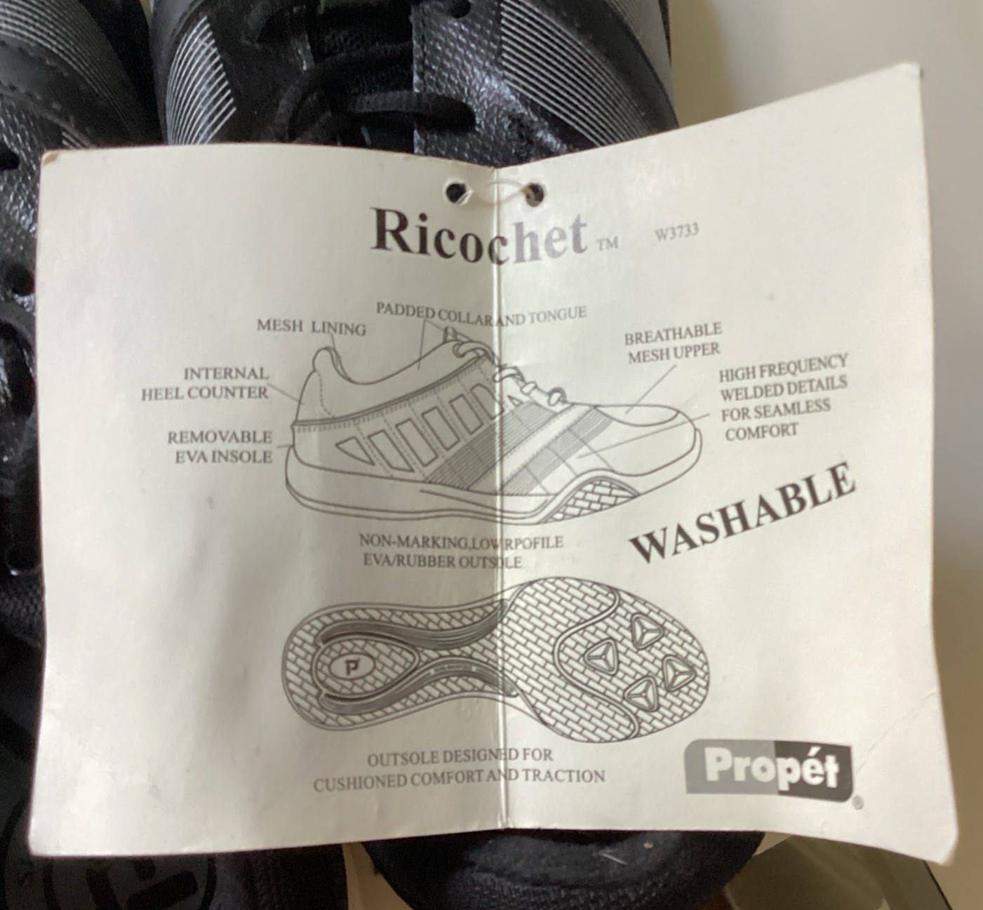 Ricochet by Propet Womens Walking Shoe size 8 Black NWT 2011