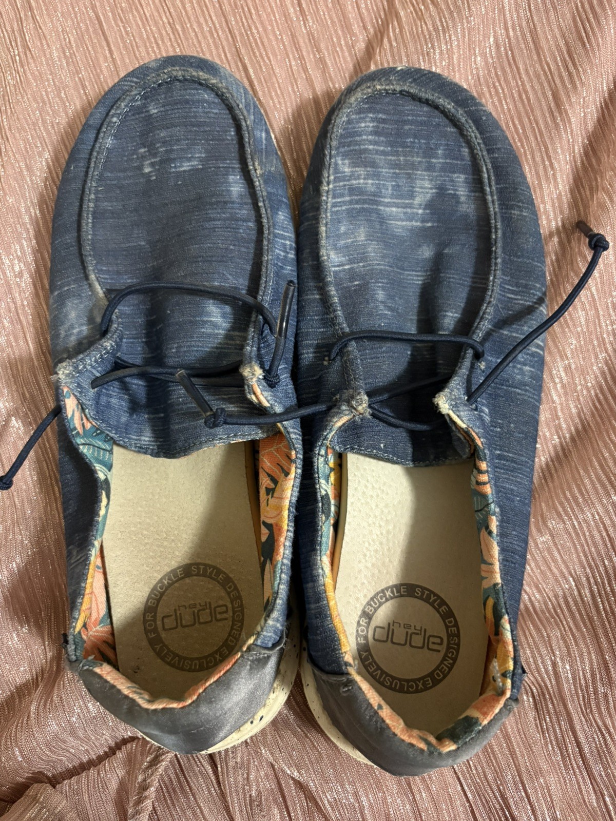 Womens Navy Hey Dude Wendy Stretch Sox Size 8 Navy Tie Dye Mix