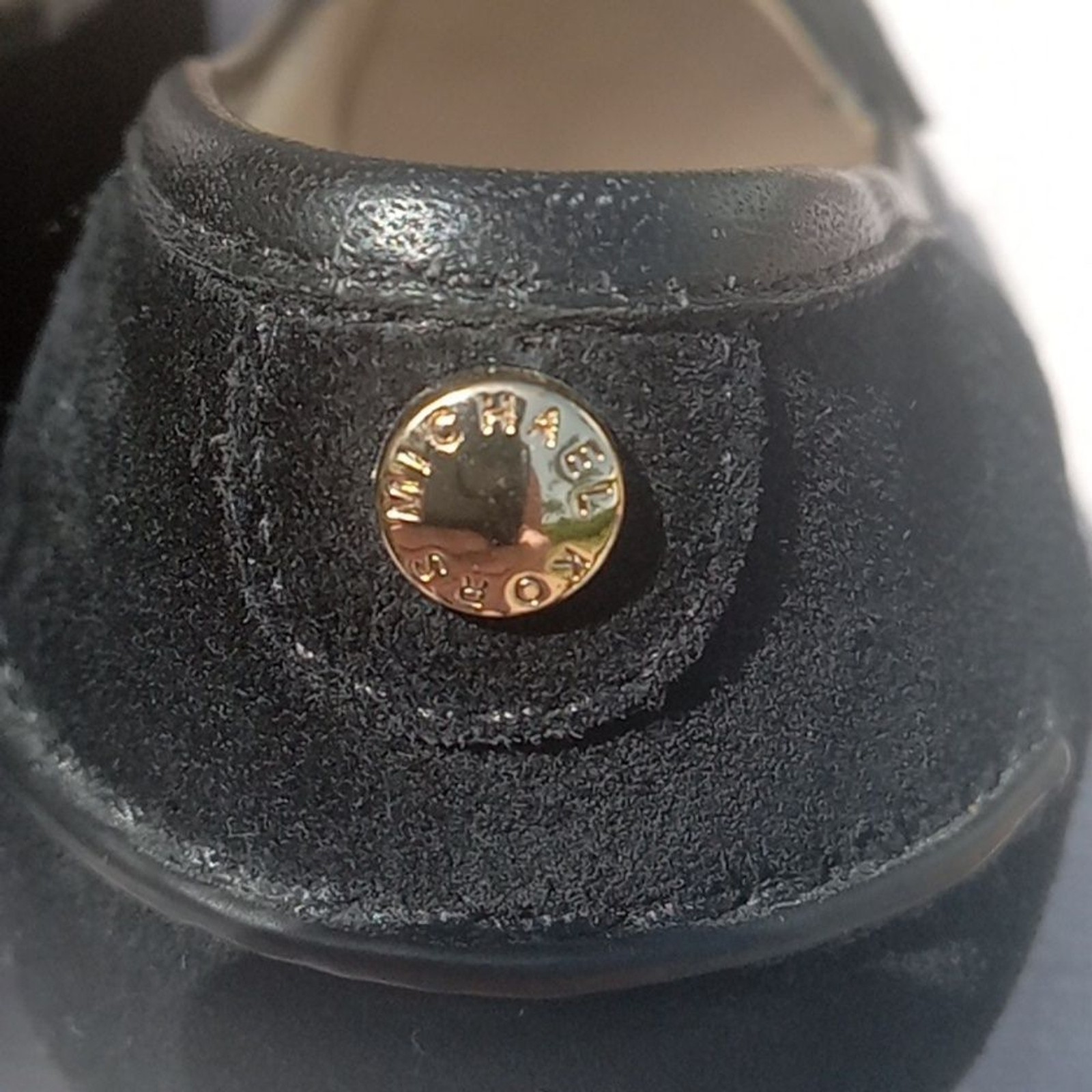 Michael Kors Rory wedge heel round toe black suede heels size 9.5