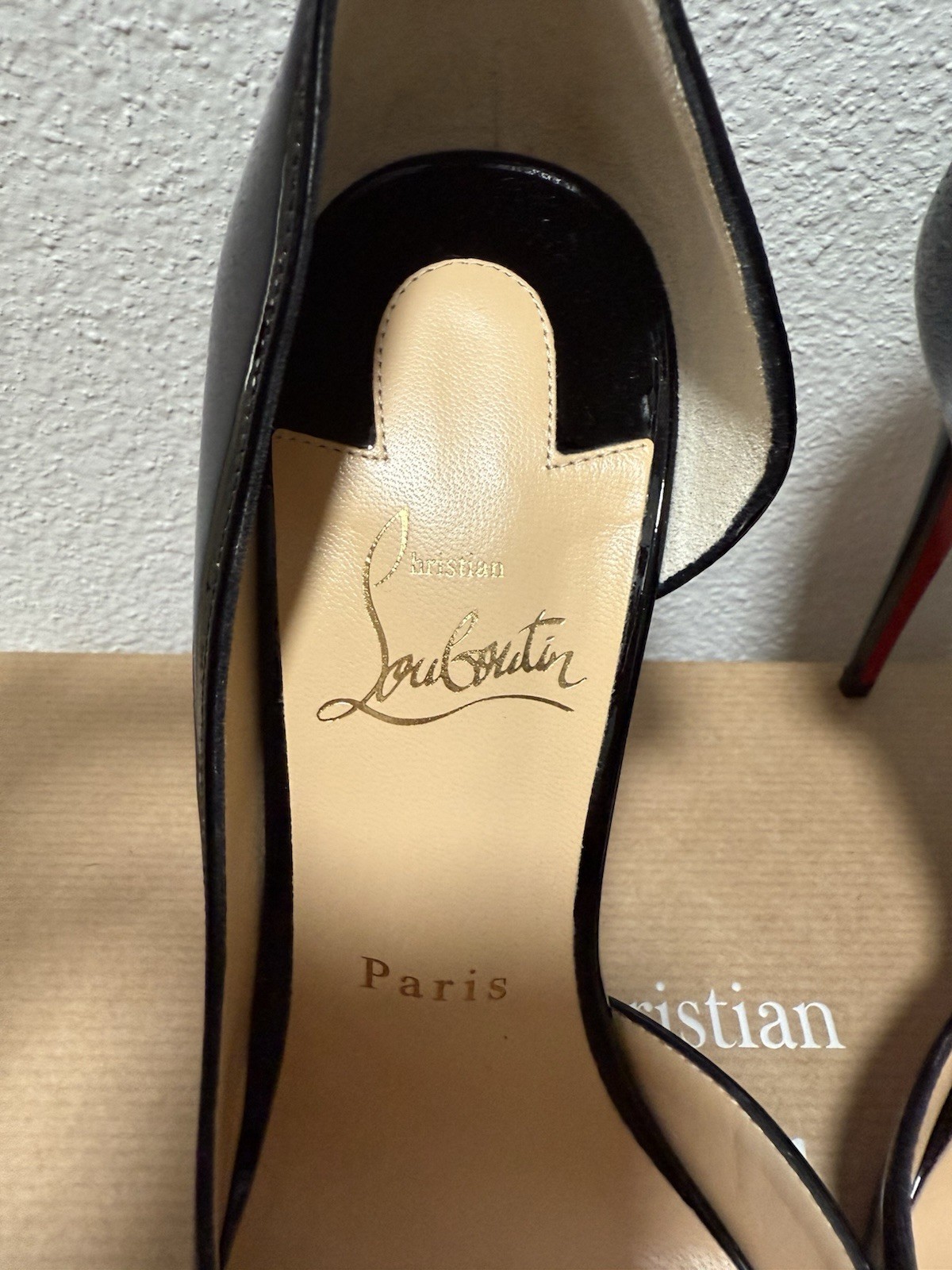 New Christian Louboutin Iriza 100 Patent Leather Pumps Black EU 38 US 8