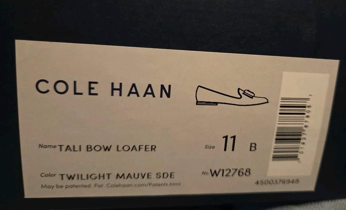 Estate Sale- Cole Haan Tali Bow Loafer Twilight Mauve Suede 11B Pre-owned w/box