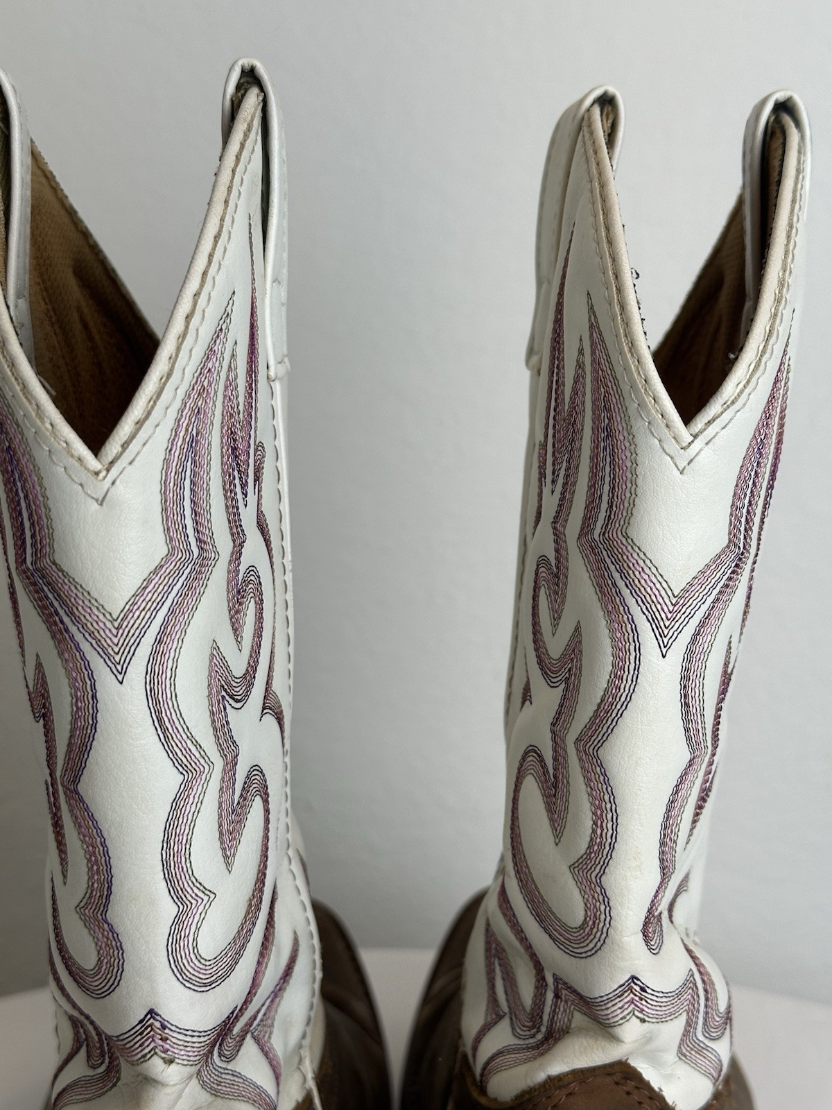 Laredo 5621 Women’s Size 9M Cowboy Boots White Brown Pink