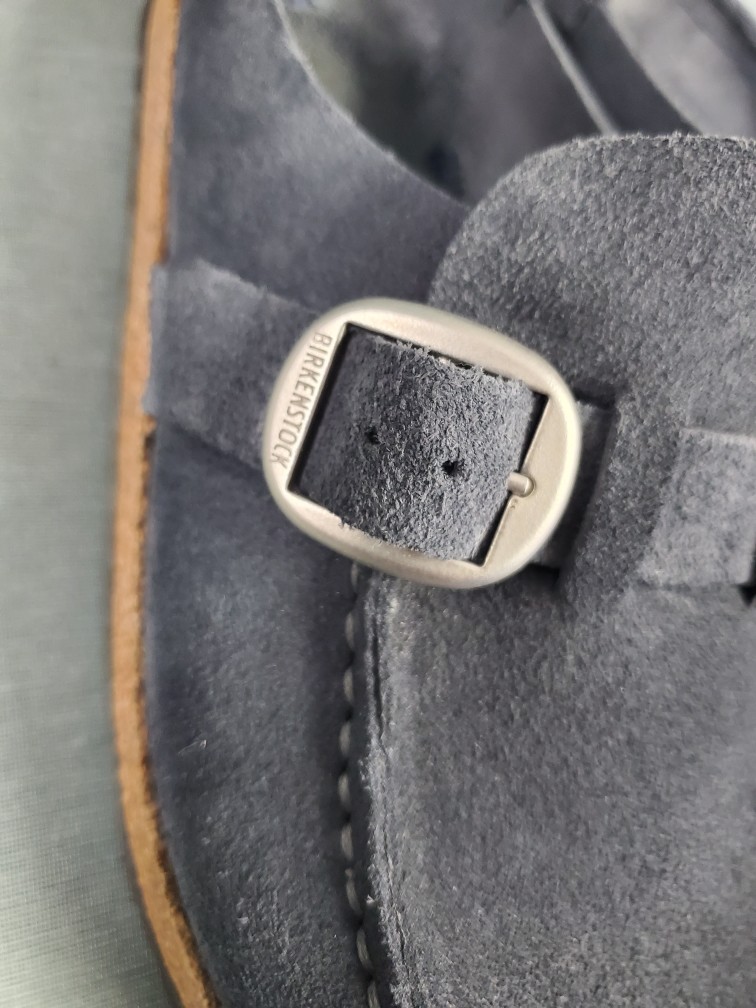 Birkenstock Buckley Suede Moccasin Clogs Bluish Greyish Mules EU 37 US 6-6.5