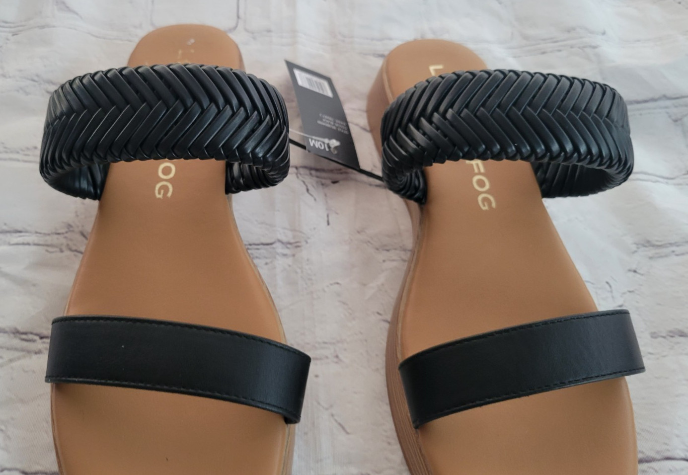 London Fog Collection Women’s Trixey 2 Black Slide Sandals Size 10 New with Tag