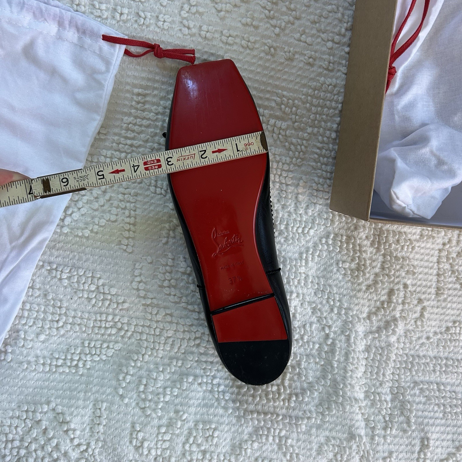 Christian Louboutin Mamadrague Ballet Flats Black Napa Leather 37.5