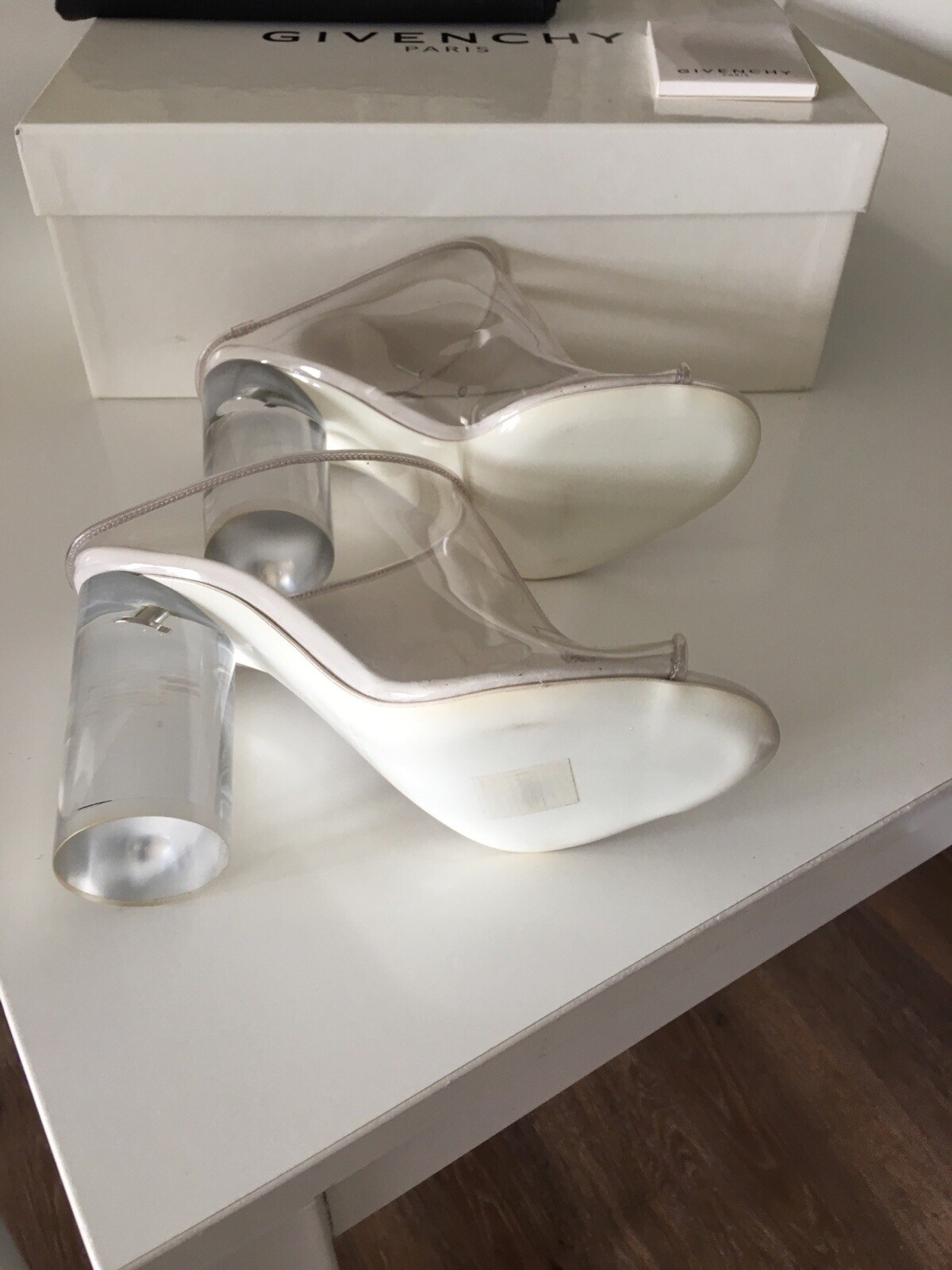 NWT GIVENCHY PVC PLEXIGLAS TRANSPARENT MULE HEEL SHOES SIZE IT 36 US 6